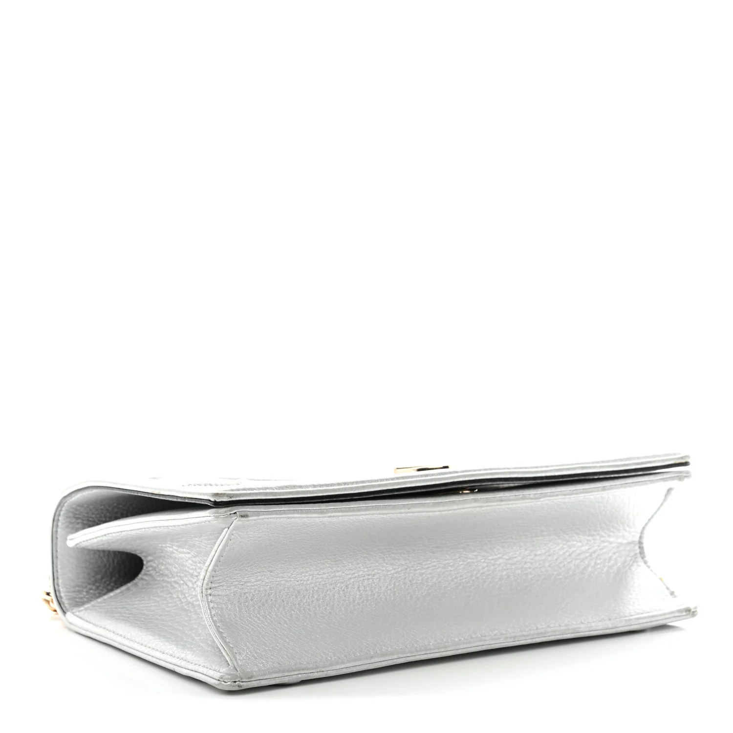 Metallic Grained Calfskin Medium Diorama Flap Bag Silver - Image 4