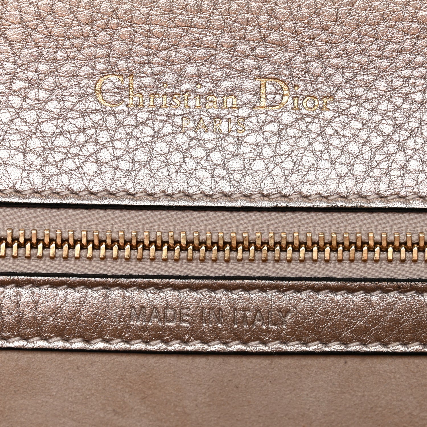 Metallic Grained Calfskin Small Diorama Flap Bag Copper - Image 6