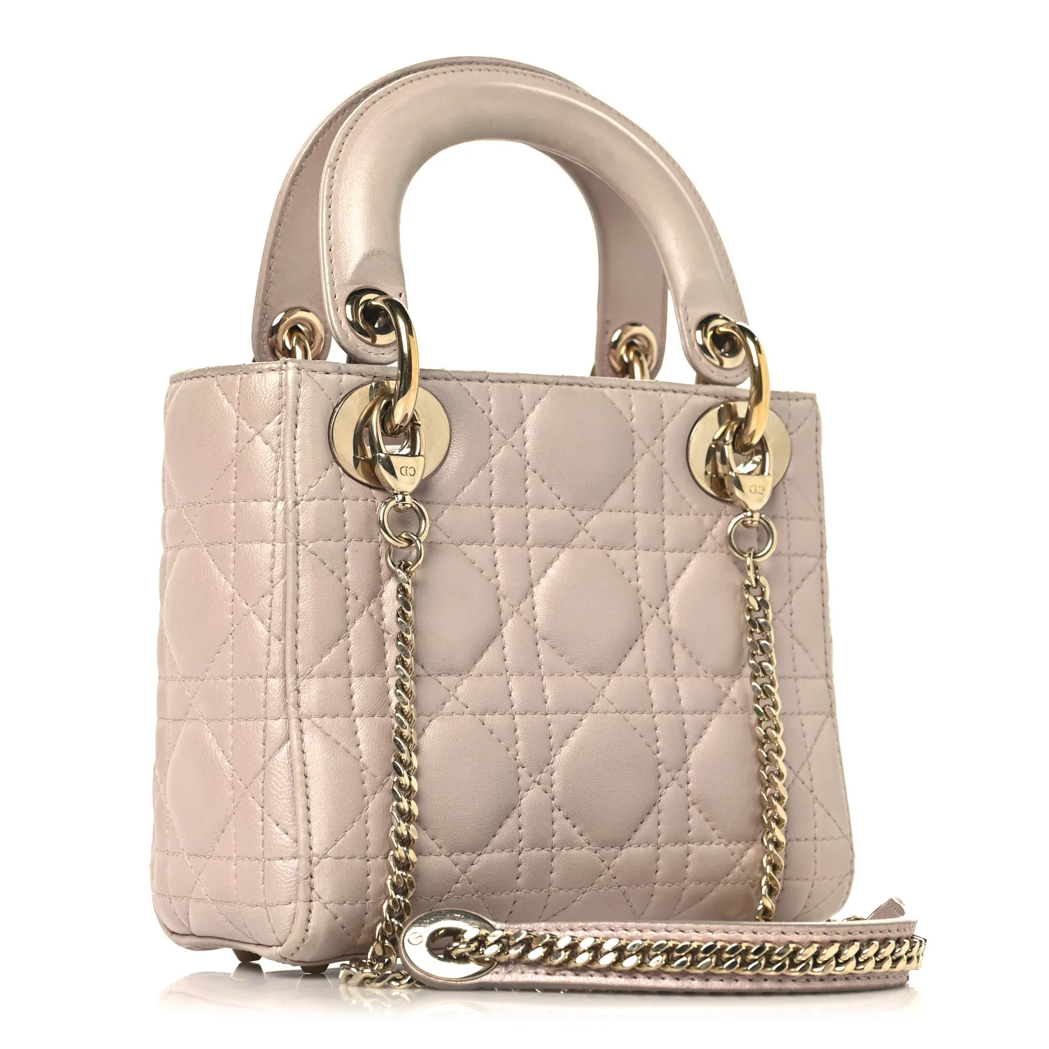 Metallic Lambskin Cannage Mini Lady Dior Lotus - Image 3