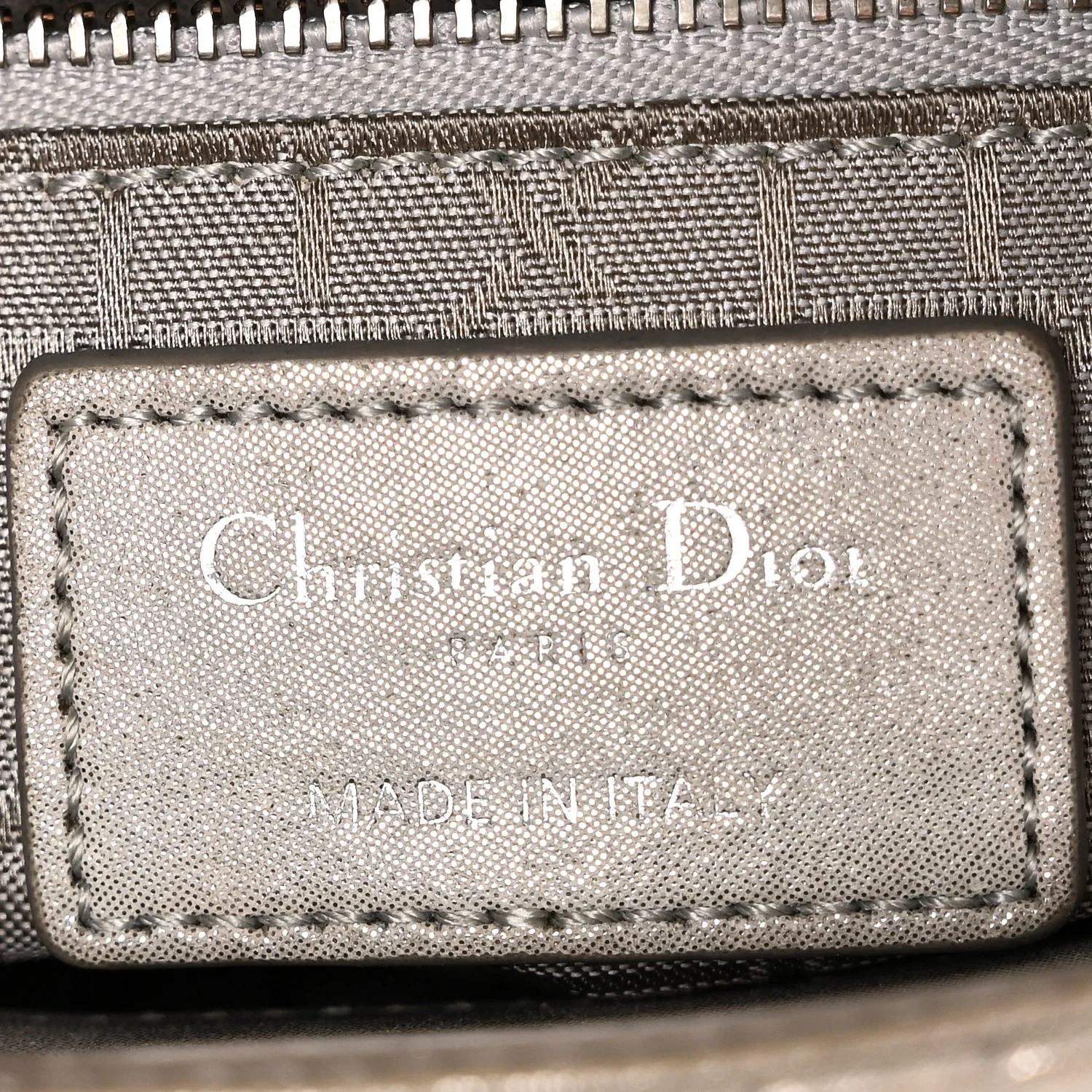 Metallic Lambskin Cannage Mini Lady Dior Silver - Image 6