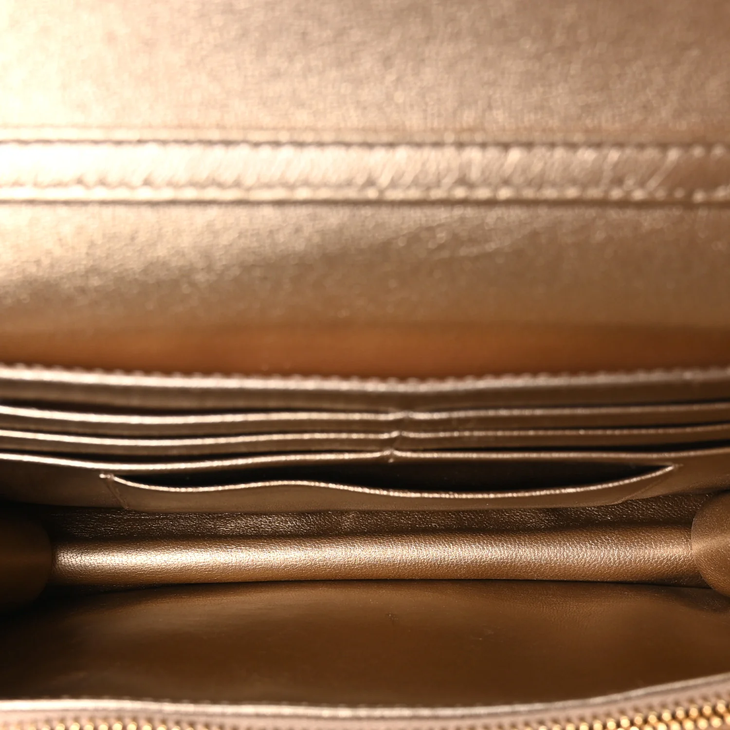 Metallic Lambskin Cannage Miss Dior Promenade Pouch Gold - Image 5