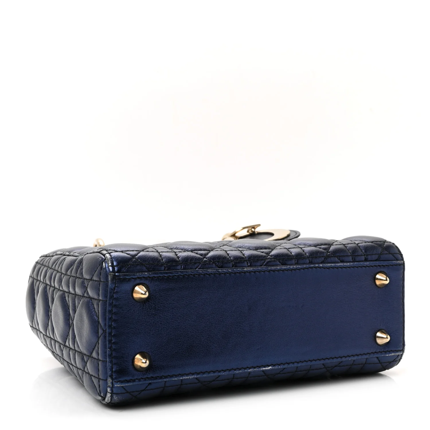 Metallic Lambskin Cannage Small My ABCDior Lady Dior Blue - Image 4