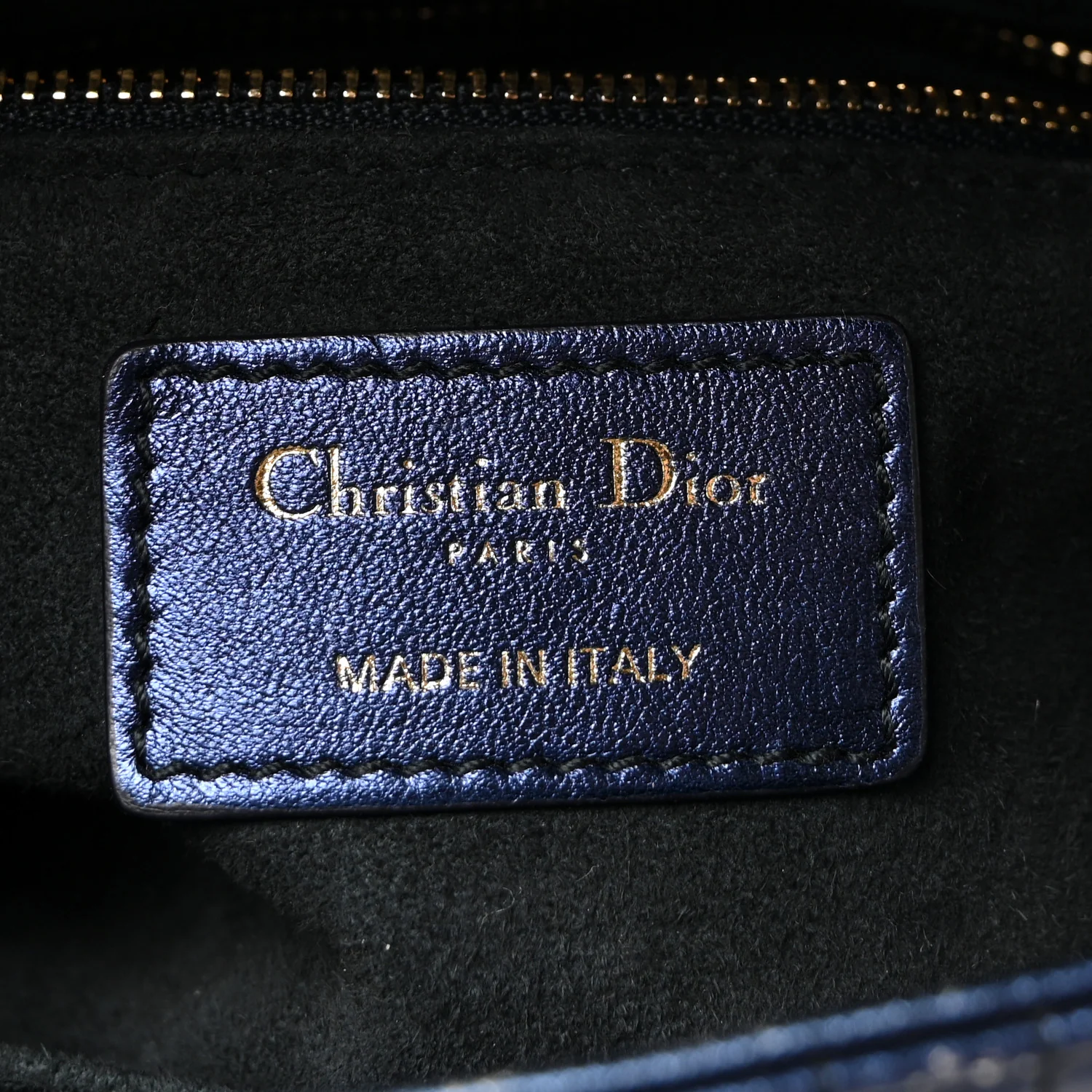 Metallic Lambskin Cannage Small My ABCDior Lady Dior Blue - Image 6