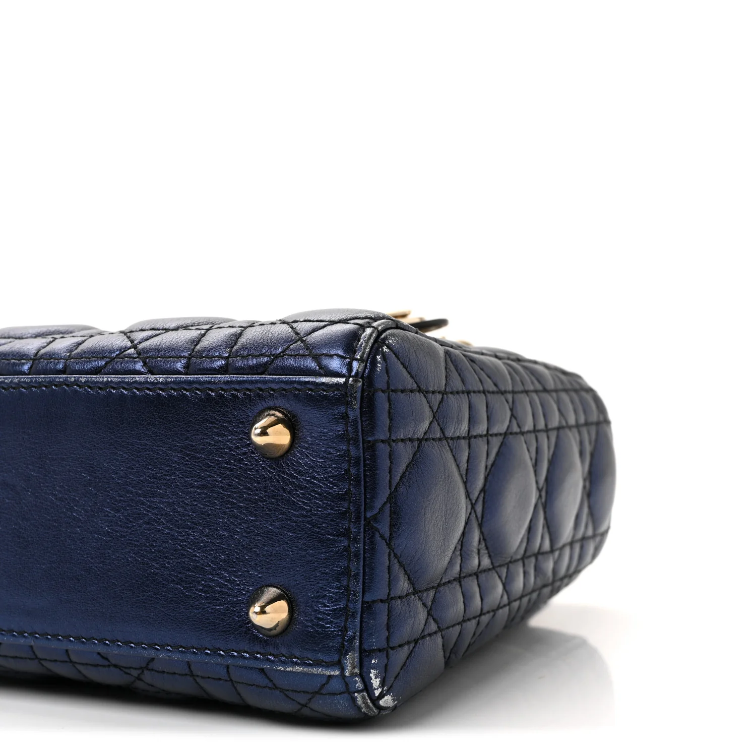 Metallic Lambskin Cannage Small My ABCDior Lady Dior Blue - Image 9