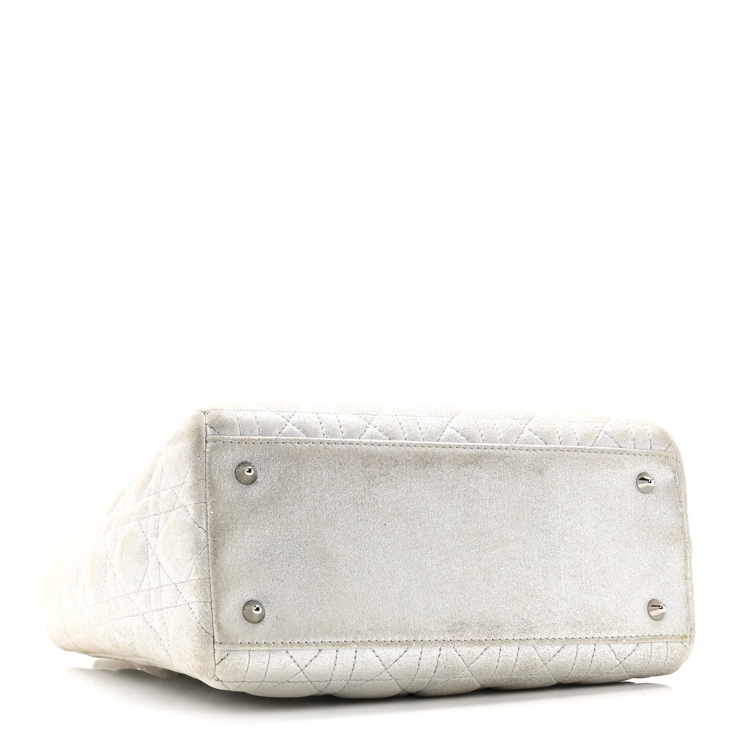 Metallic Nubuck Cannage Medium Lady Dior Silver - Image 4