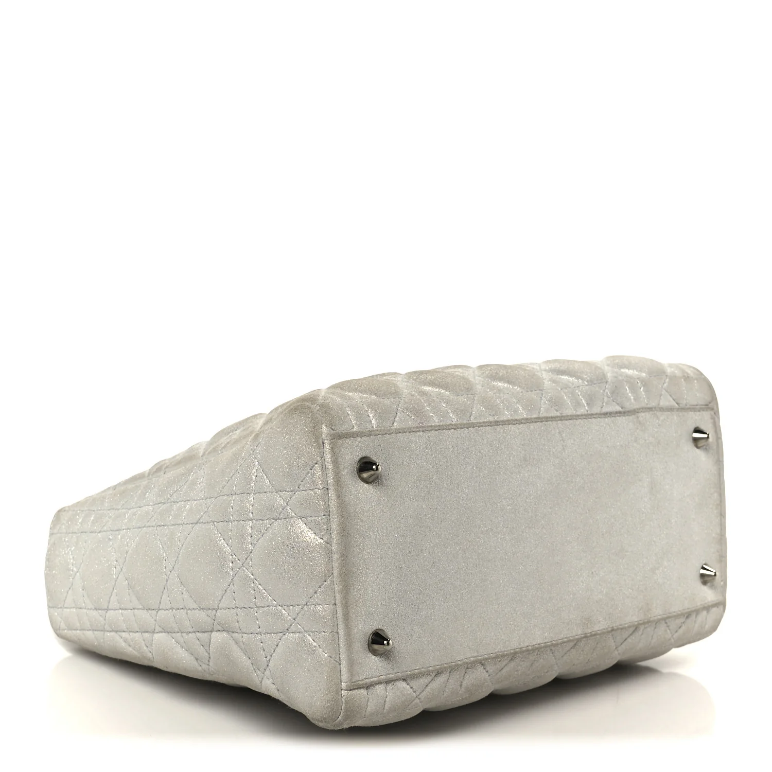 Metallic Nubuck Cannage Medium Lady Dior Silver - Image 4