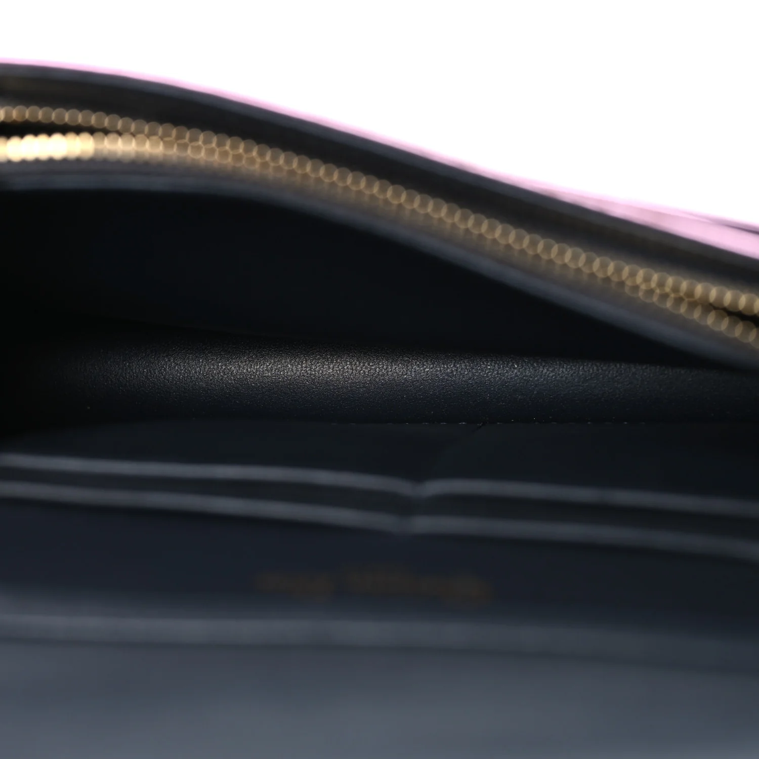 Metallic Patent Micro-Cannage Diorama Wallet on Chain Pouch Pink - Image 5
