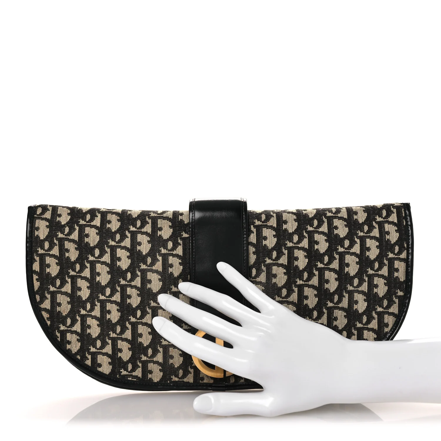 Monogram Flap Clutch Beige Black - Image 2