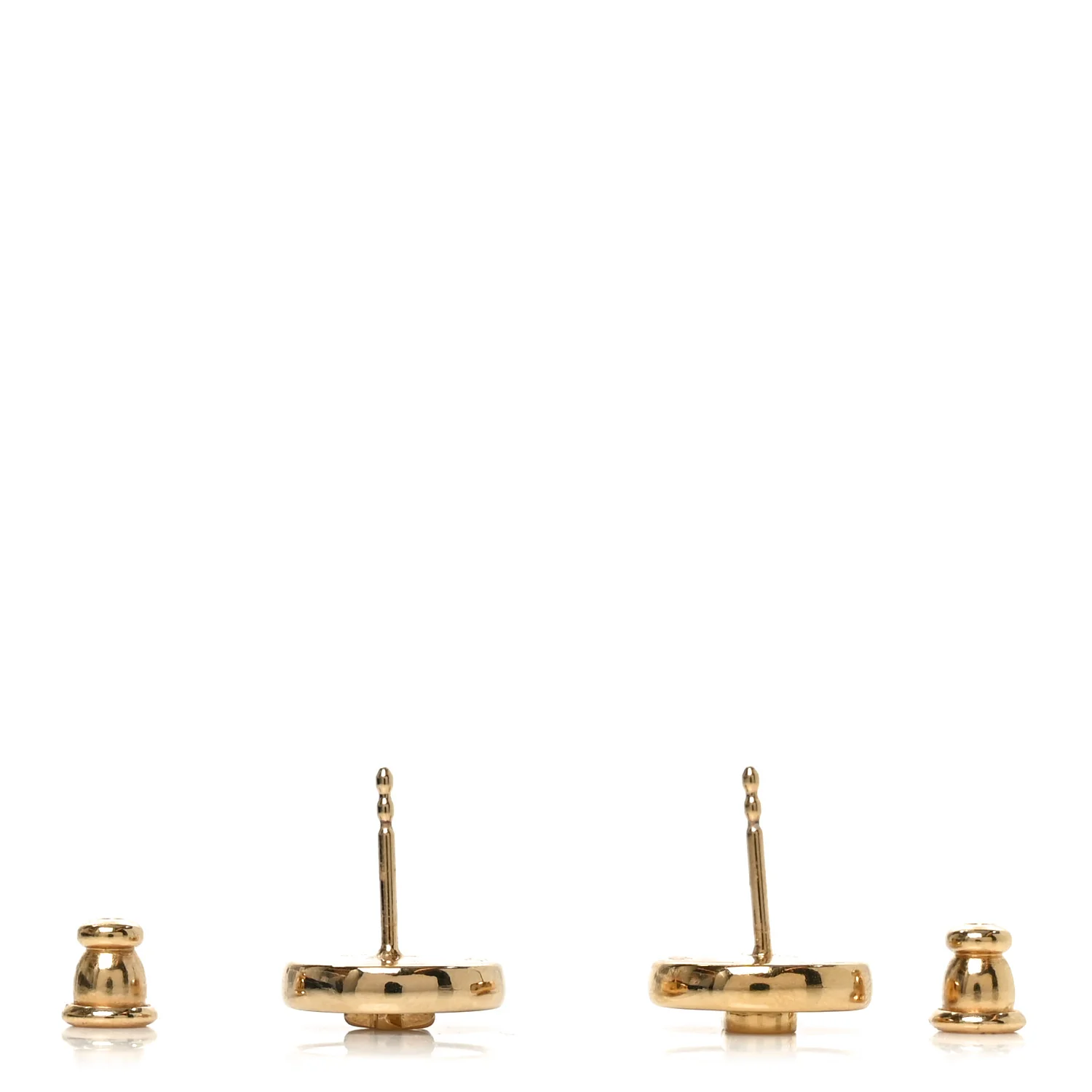 Mother Of Pearl D-Luck Stud Earrings Gold - Image 3