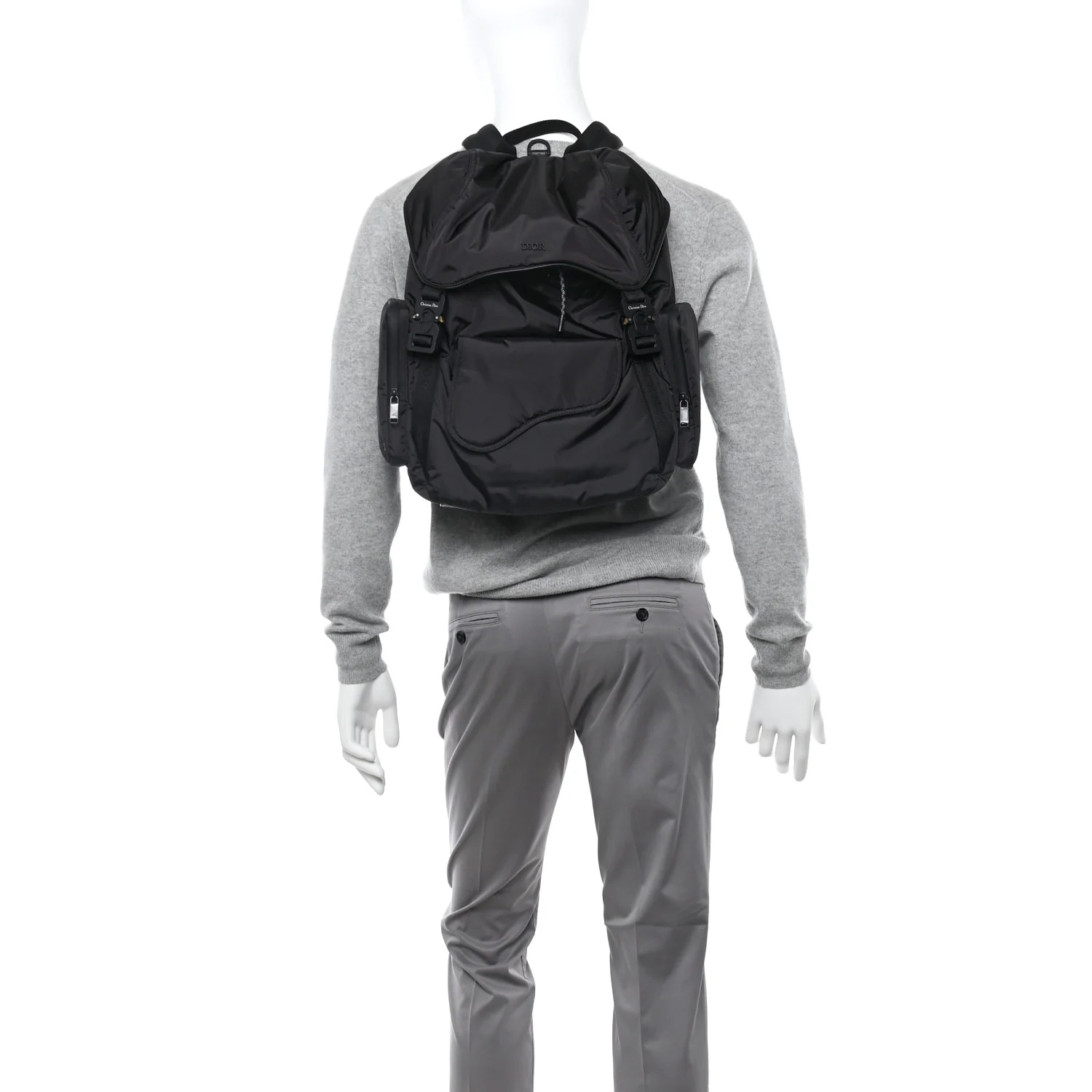 Nylon Saddle Backpack Black - Image 2