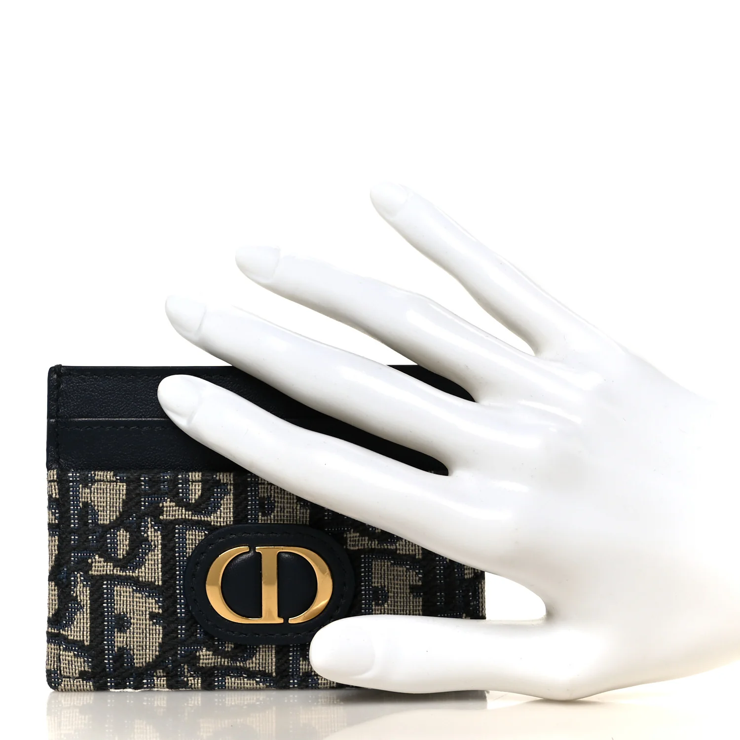 Oblique Calfskin 30 Montaigne Freesia Card Holder Blue - Image 2