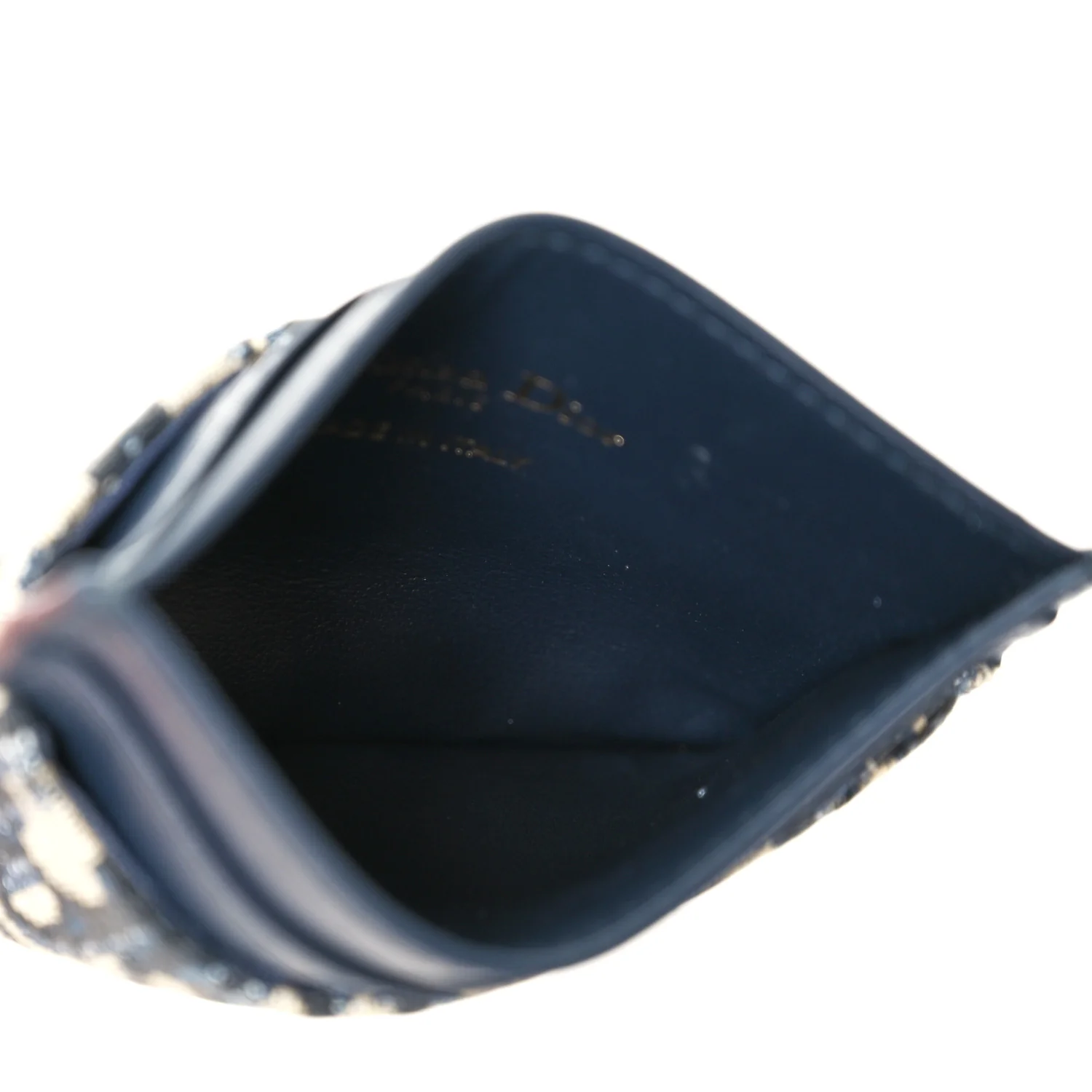 Oblique Calfskin 30 Montaigne Freesia Card Holder Blue - Image 5