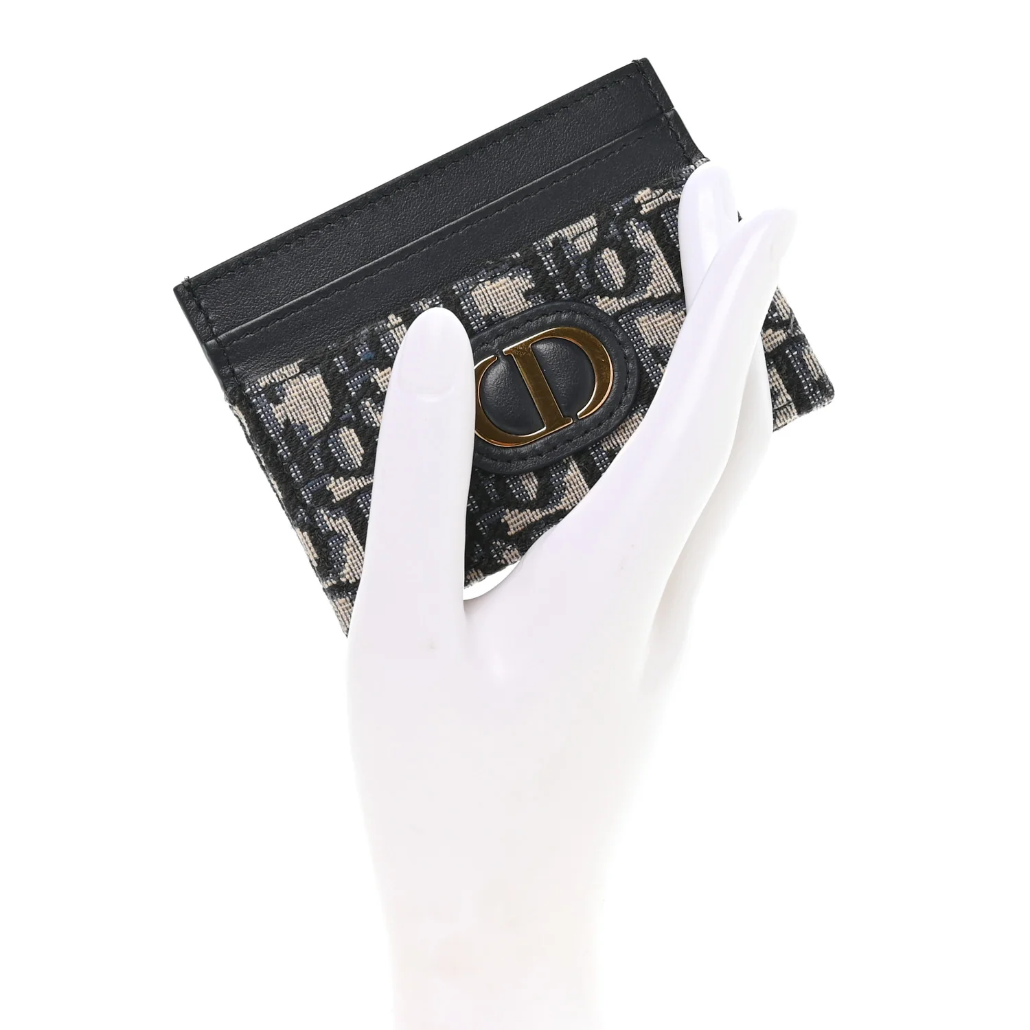 Oblique Calfskin 30 Montaigne Freesia Card Holder Blue - Image 2