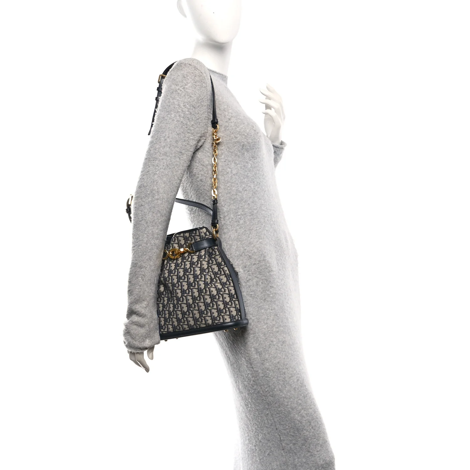 Oblique Calfskin Medium C'est Dior Bucket Bag Blue - Image 2