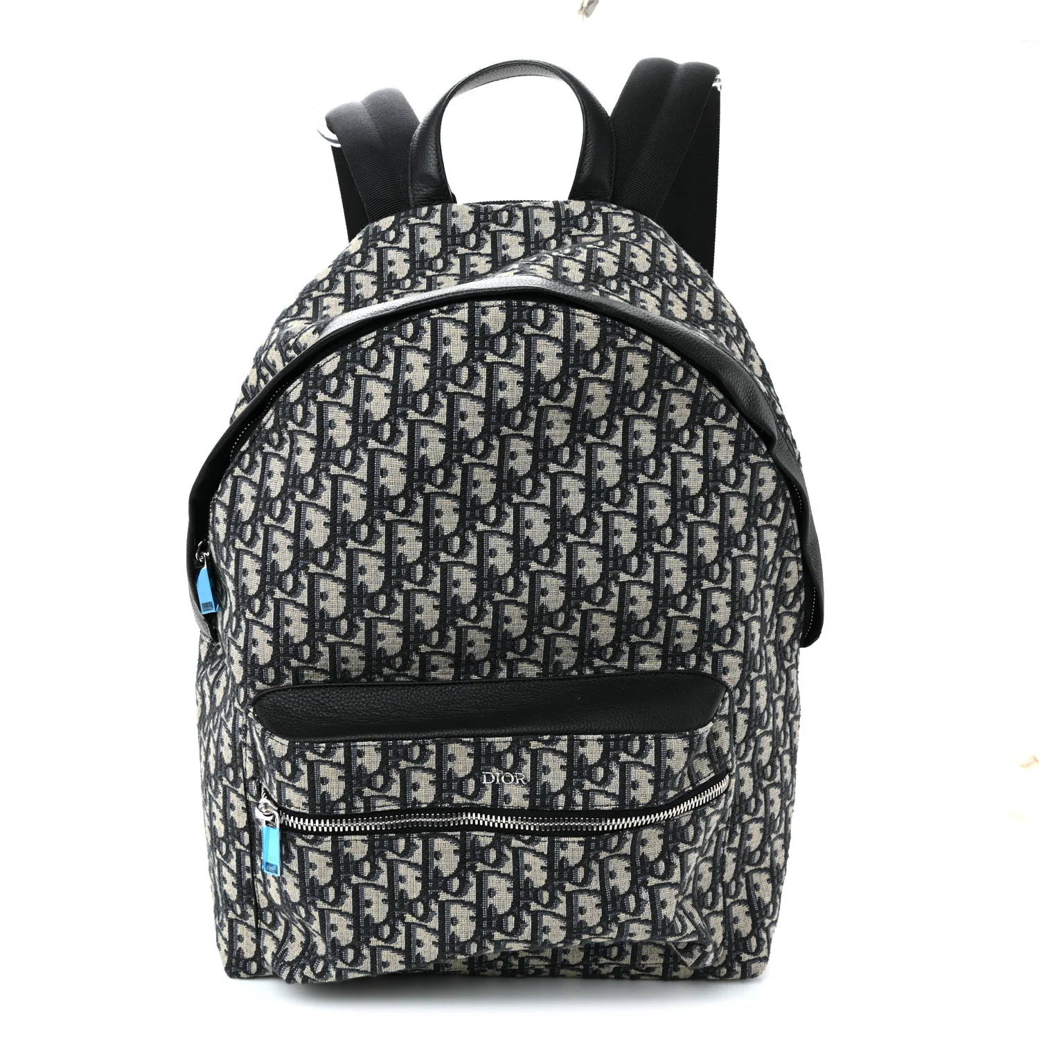 Oblique Calfskin Rider Backpack Beige Black