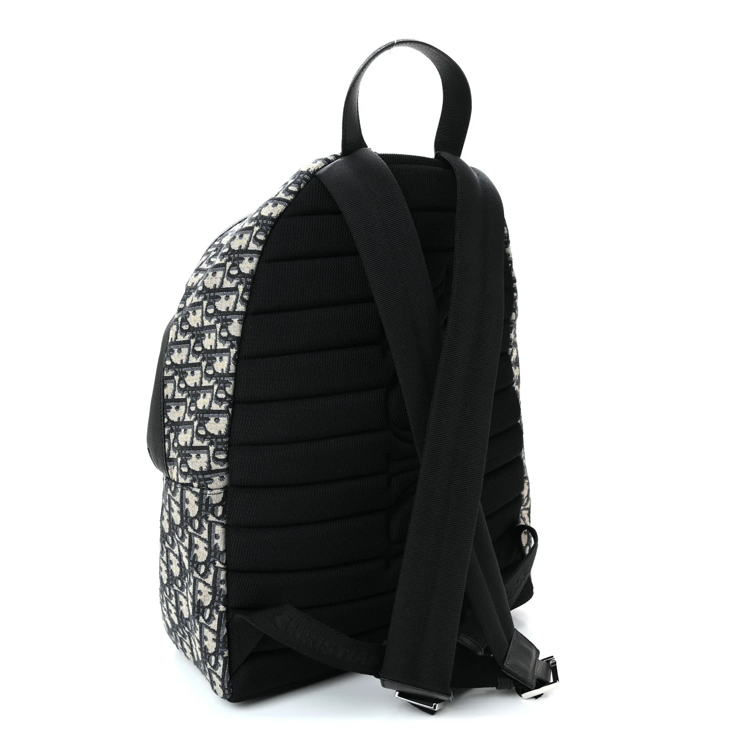 Oblique Calfskin Rider Backpack Beige Black - Image 3