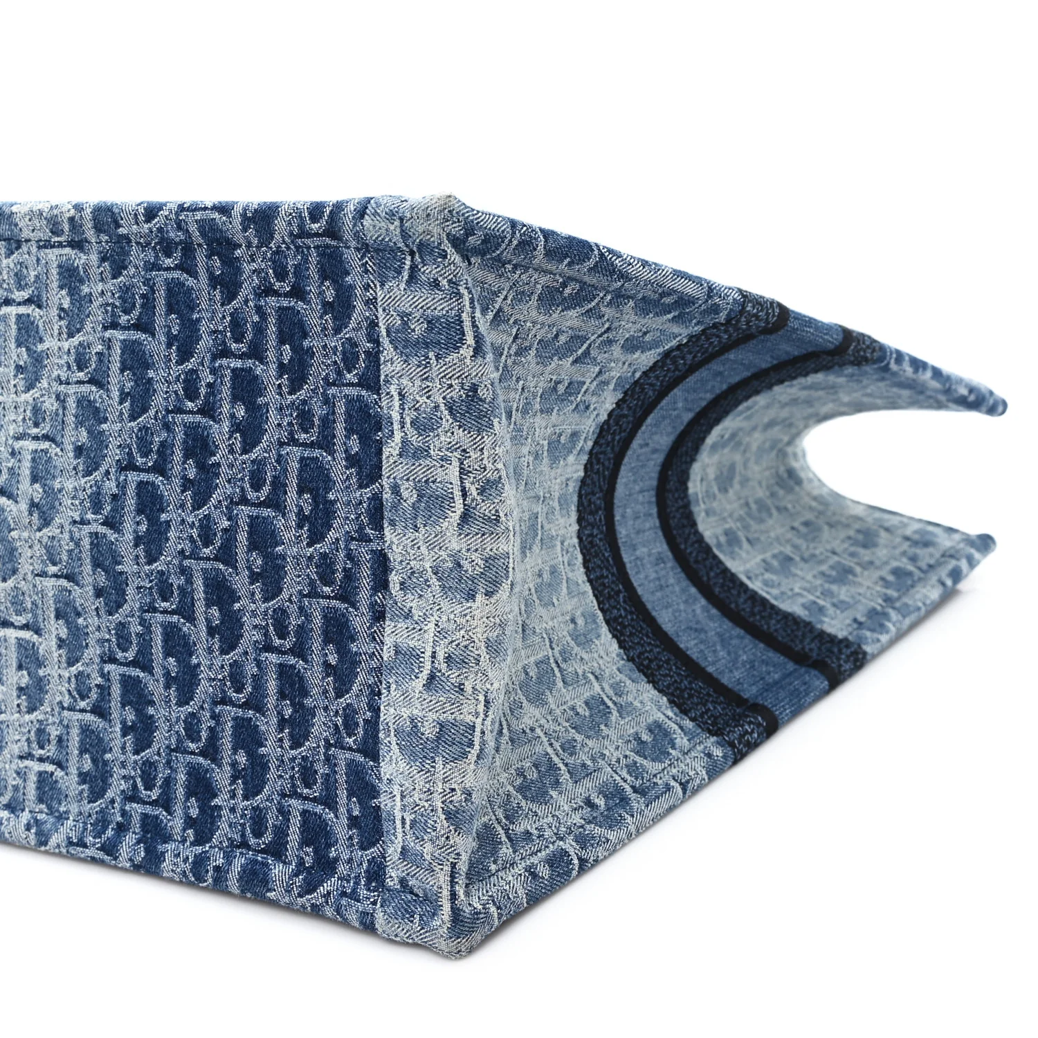 Oblique Denim Large Book Tote Blue - Image 10