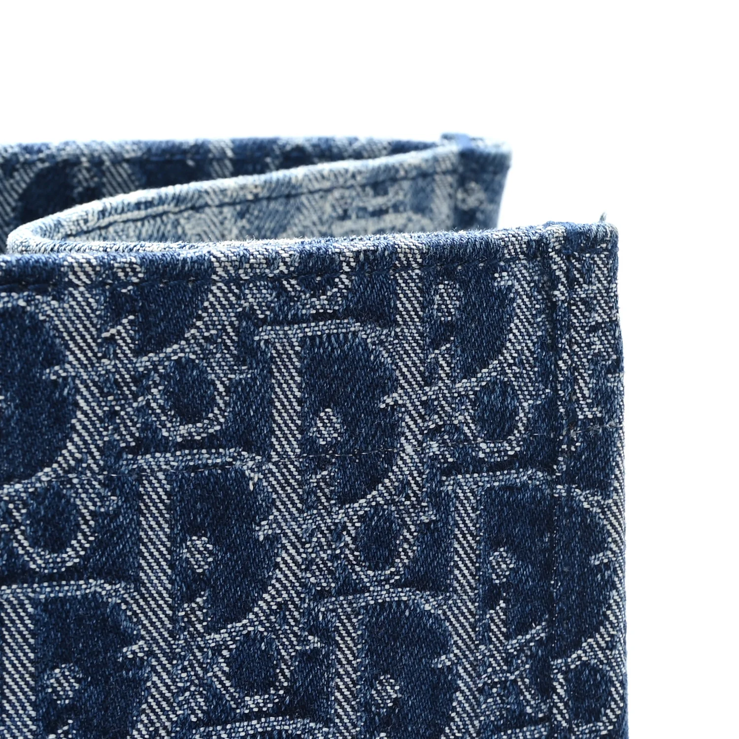 Oblique Denim Large Book Tote Blue - Image 11