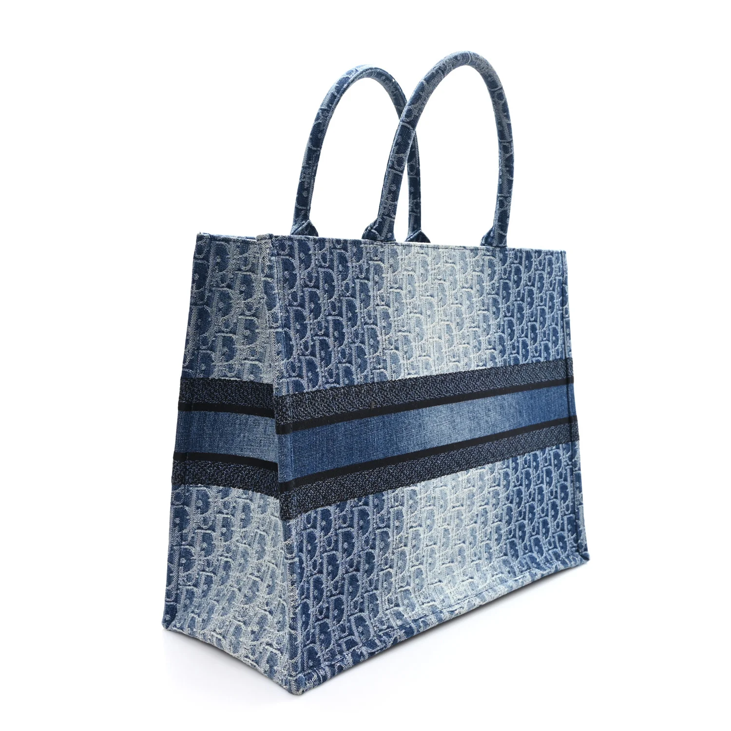 Oblique Denim Large Book Tote Blue - Image 2