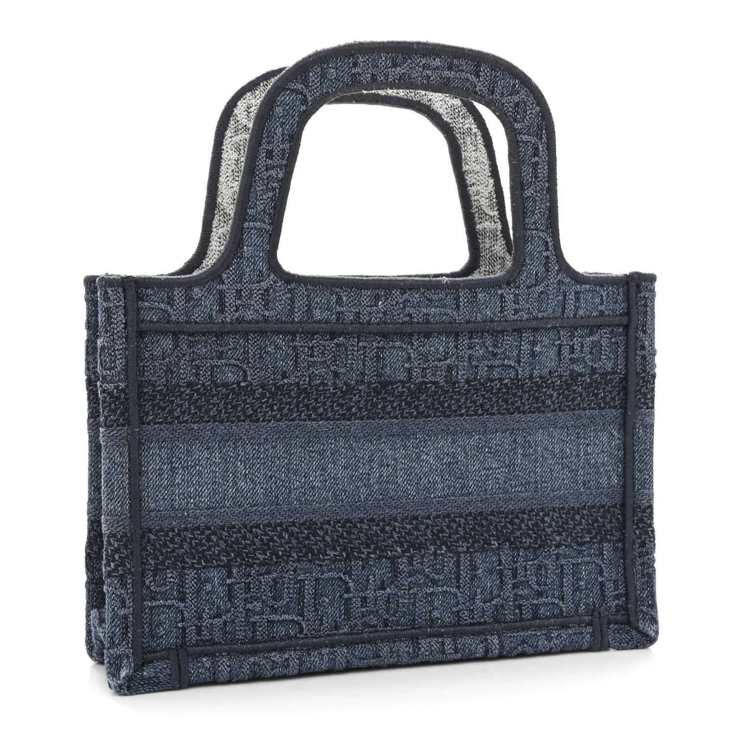 Oblique Denim Mini Book Tote Blue - Image 3
