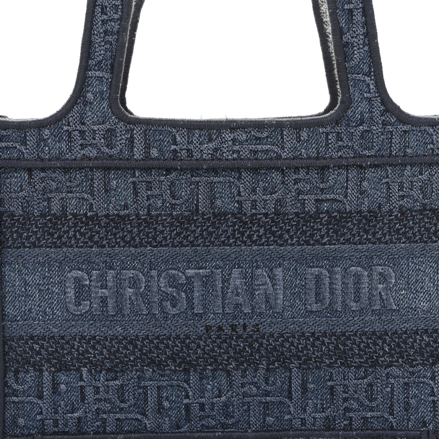 Oblique Denim Mini Book Tote Blue - Image 8
