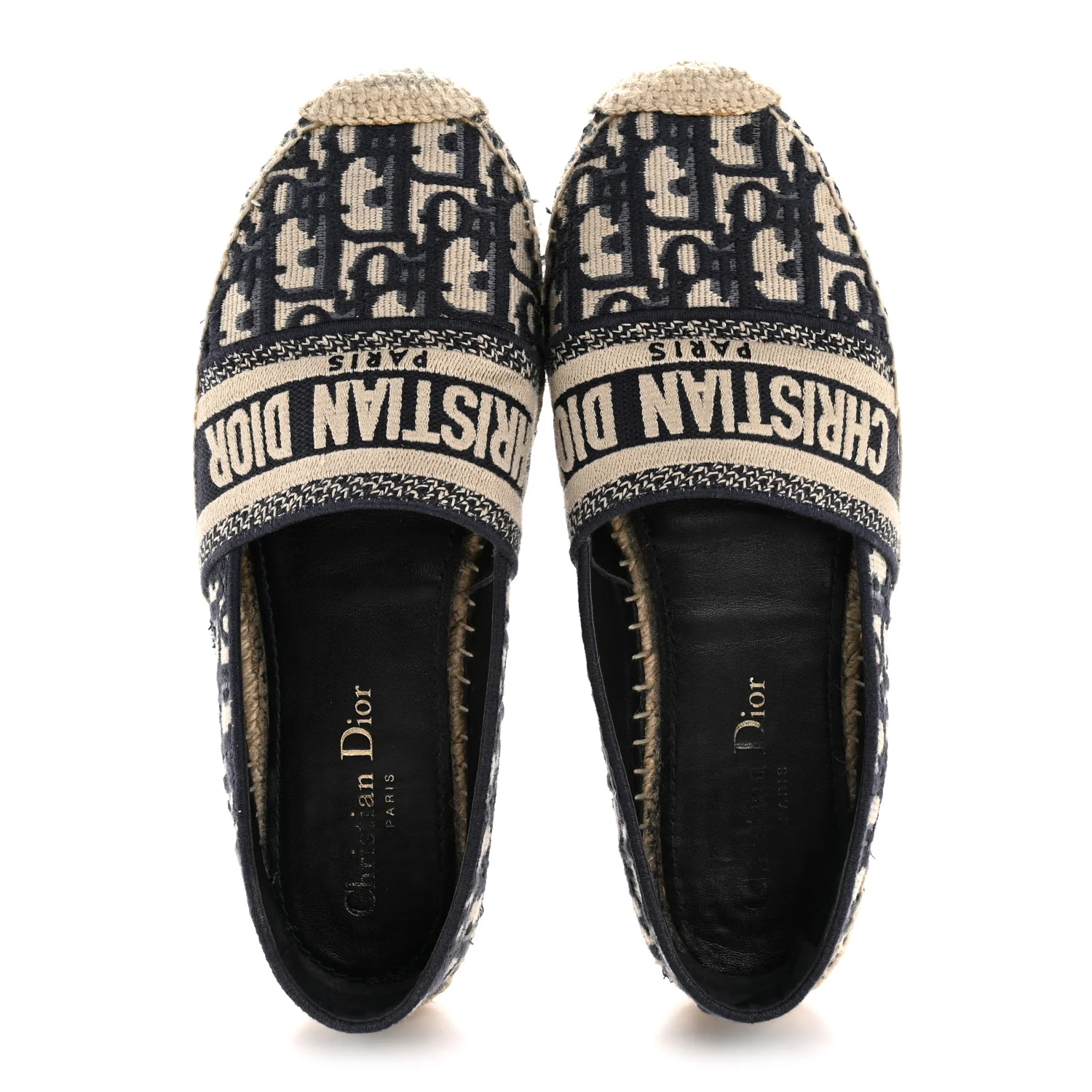 Oblique Embroidered Granville 15mm Espadrilles 37 Deep Blue - Image 2