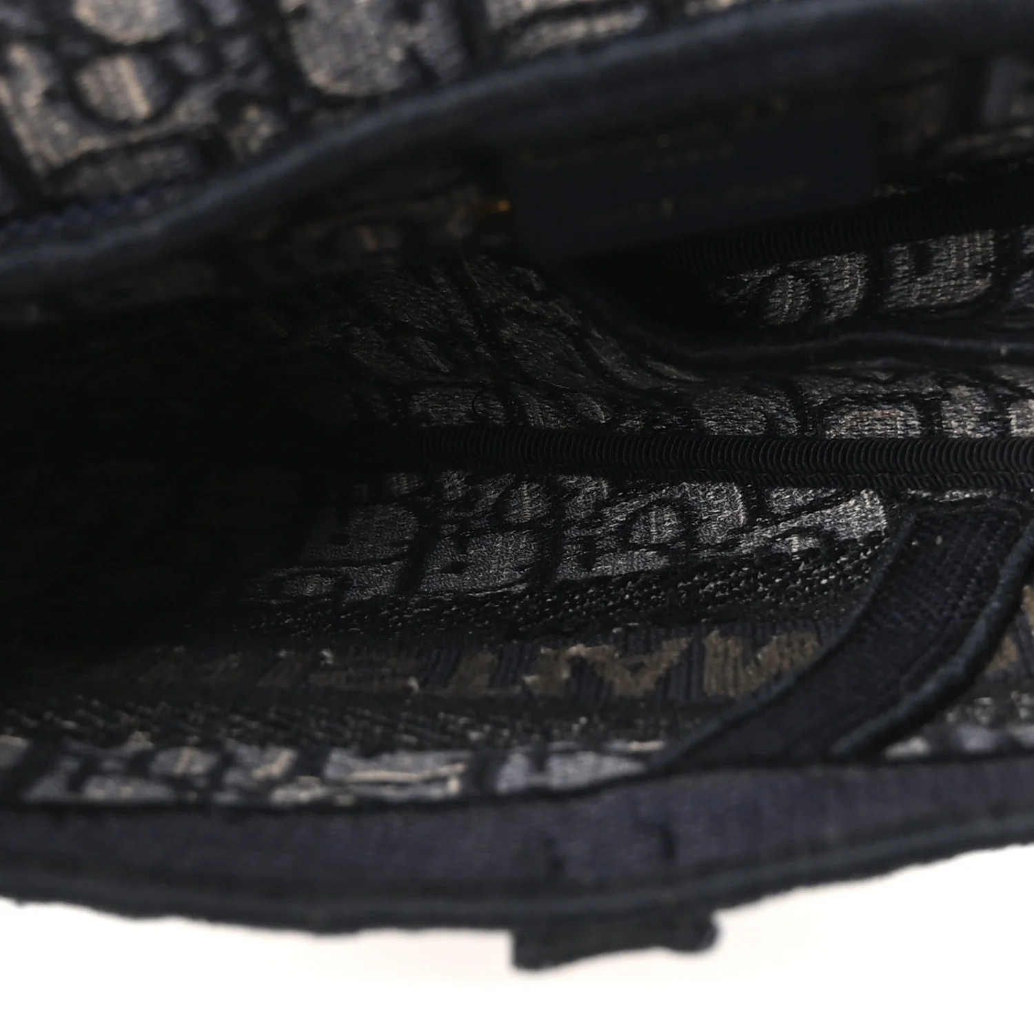 Oblique Embroidered Saddle Bag Blue - Image 5