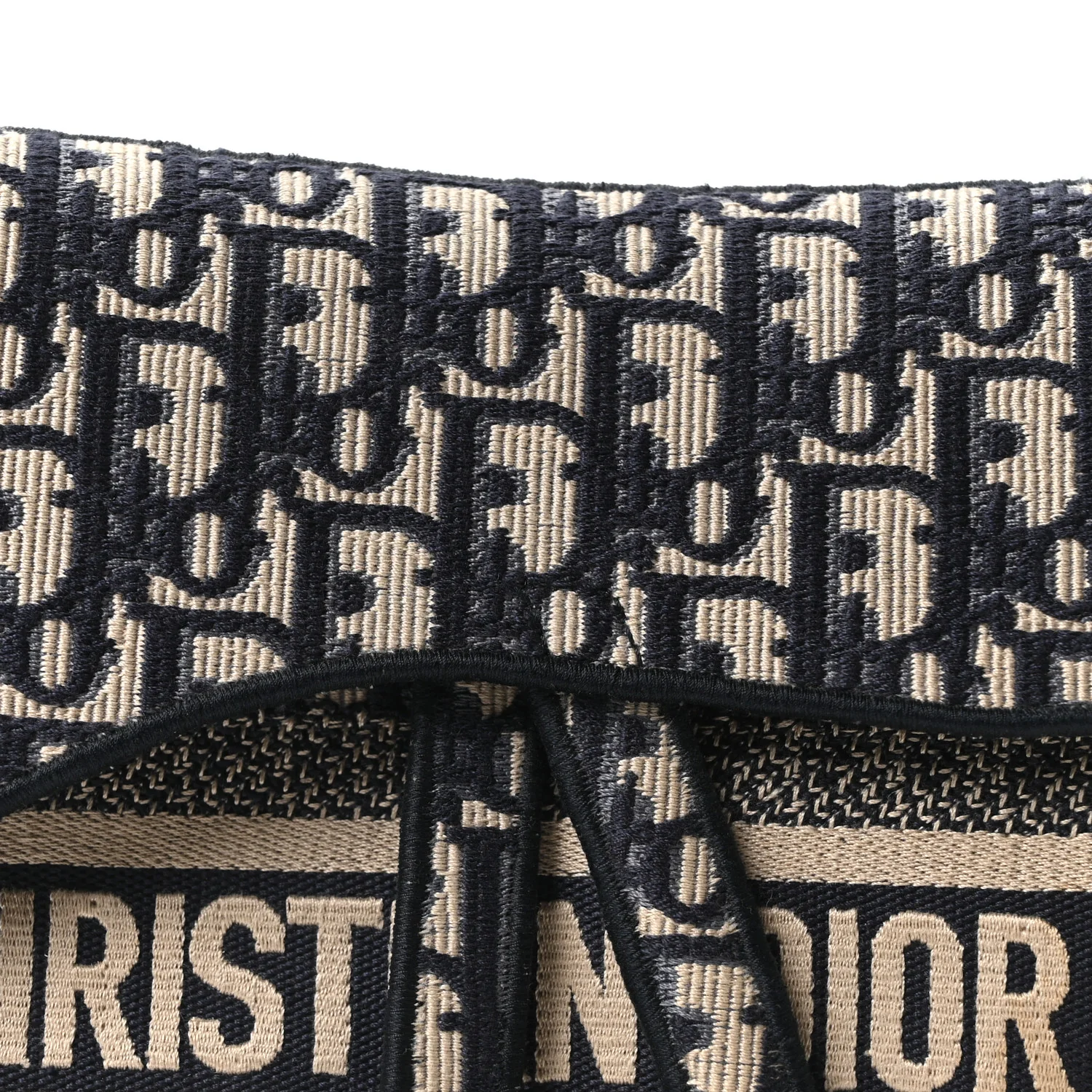Oblique Embroidered Saddle Bag Blue - Image 8