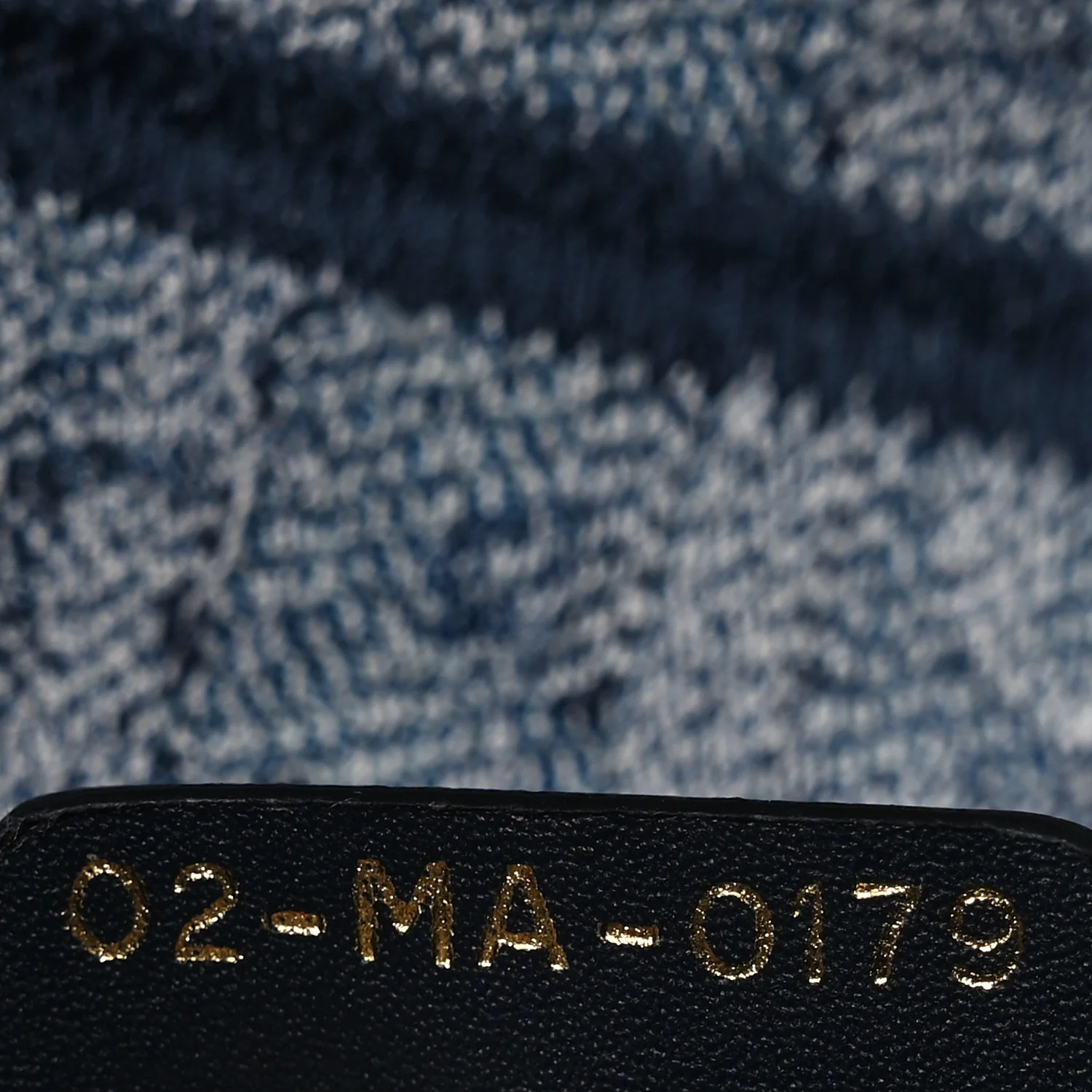 Oblique Embroidered Saddle Bag Denim Blue - Image 7
