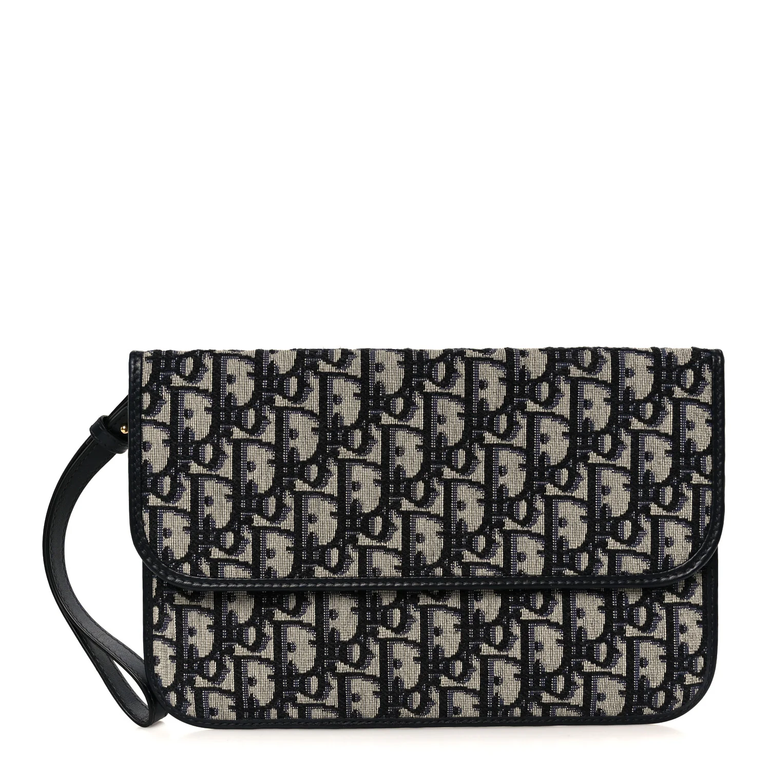 Oblique Flap Pouch Clutch Blue