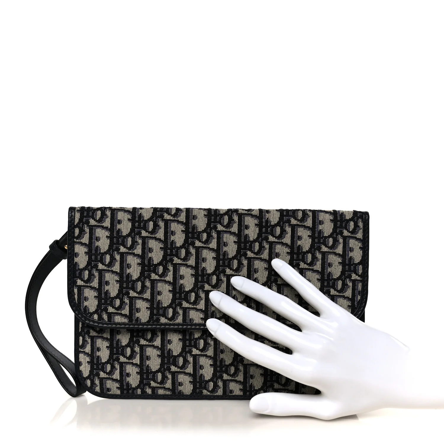 Oblique Flap Pouch Clutch Blue - Image 2