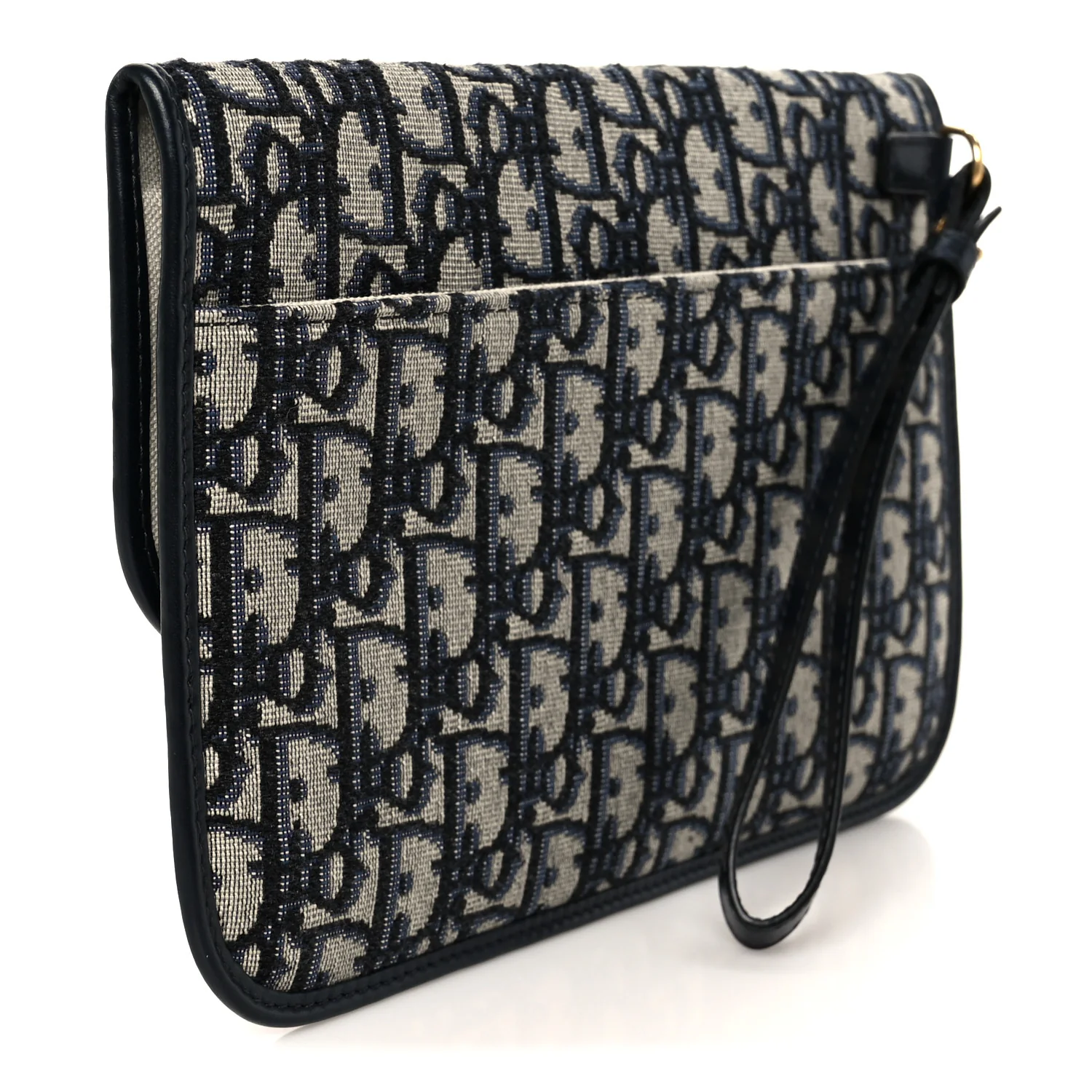 Oblique Flap Pouch Clutch Blue - Image 3