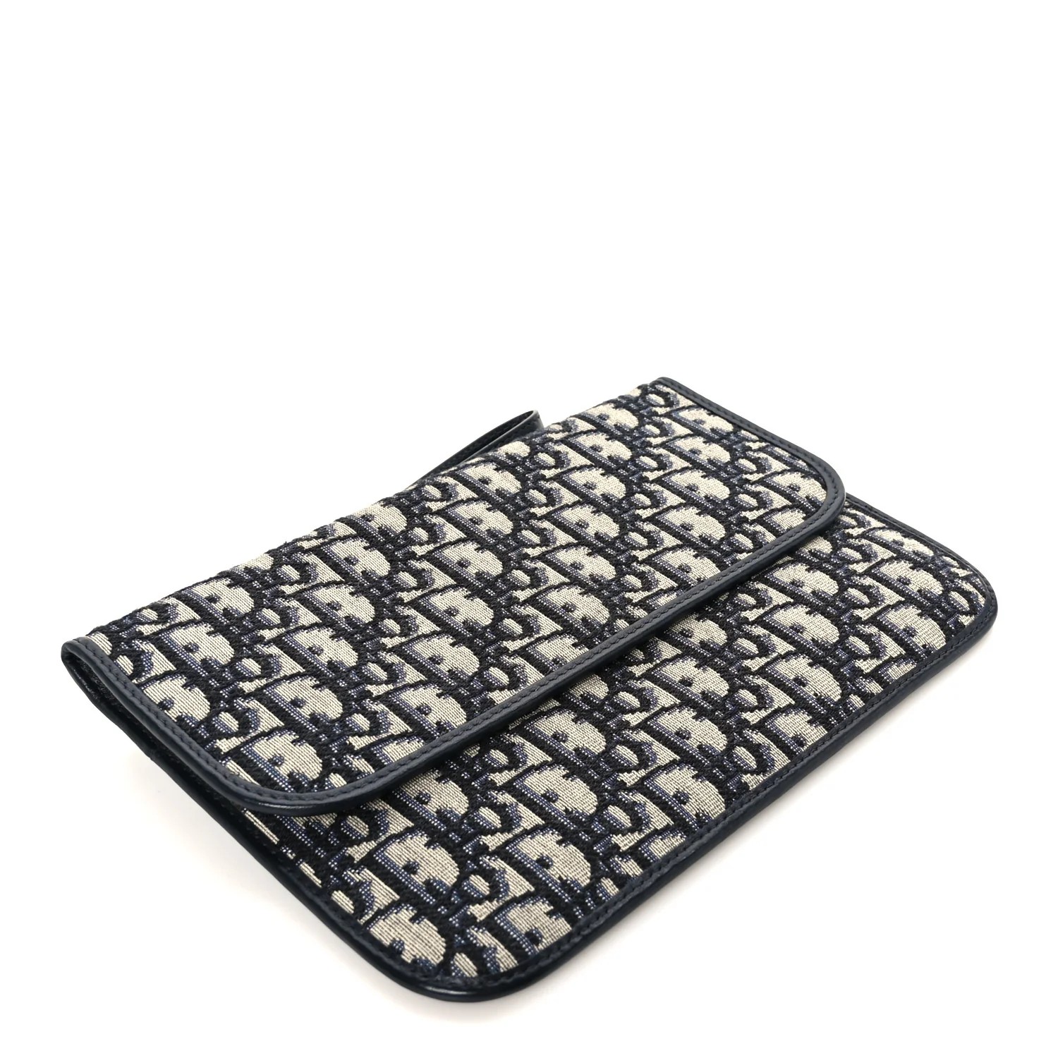 Oblique Flap Pouch Clutch Blue - Image 4