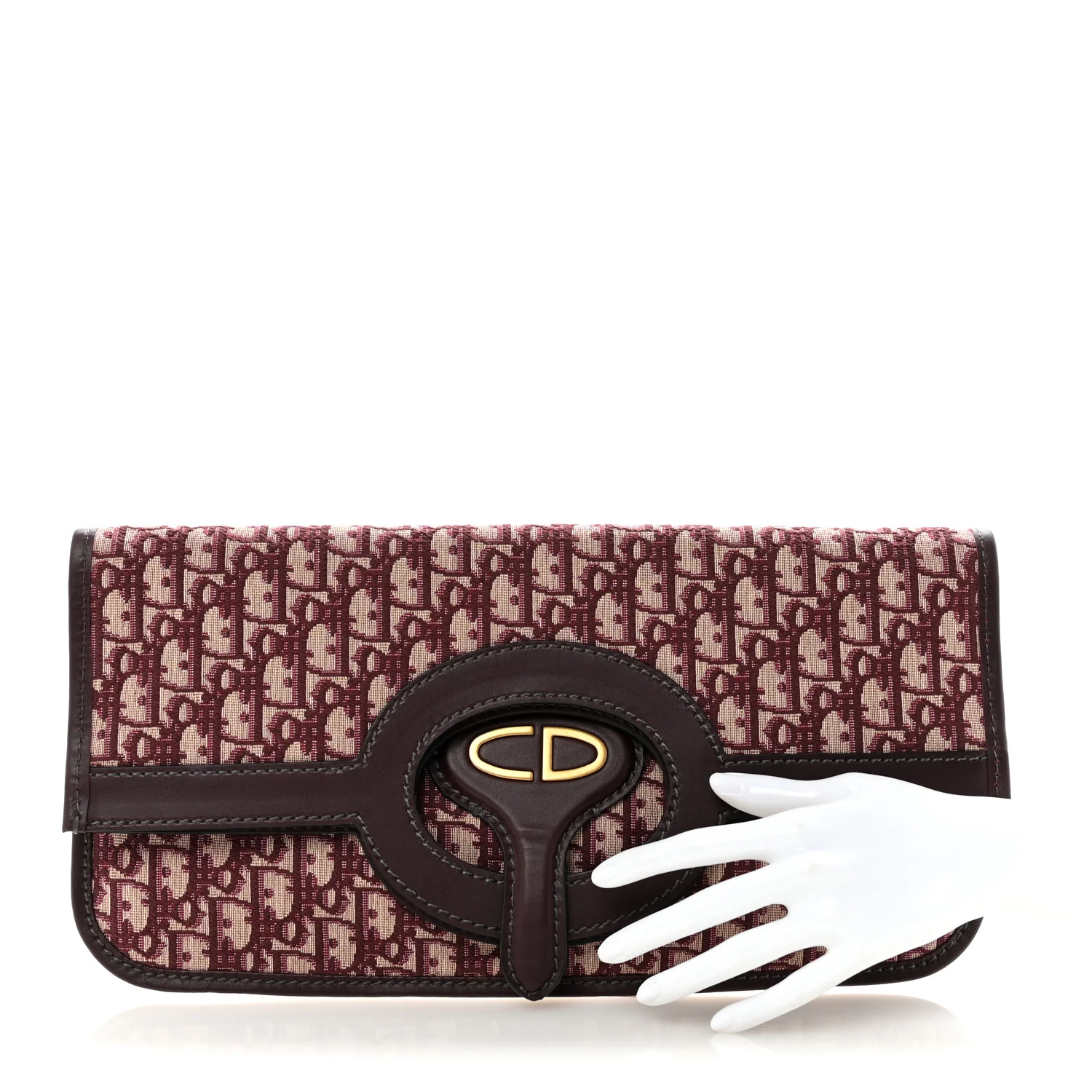 Oblique Fold Over Clutch Burgundy - Image 2