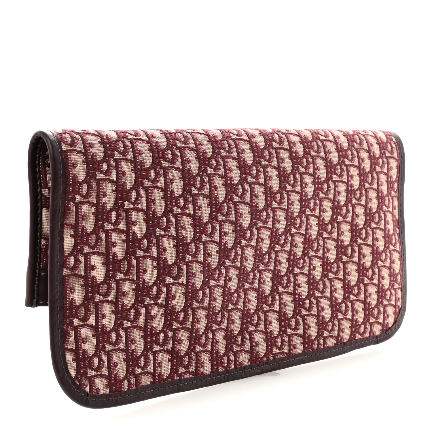 Oblique Fold Over Clutch Burgundy - Image 3