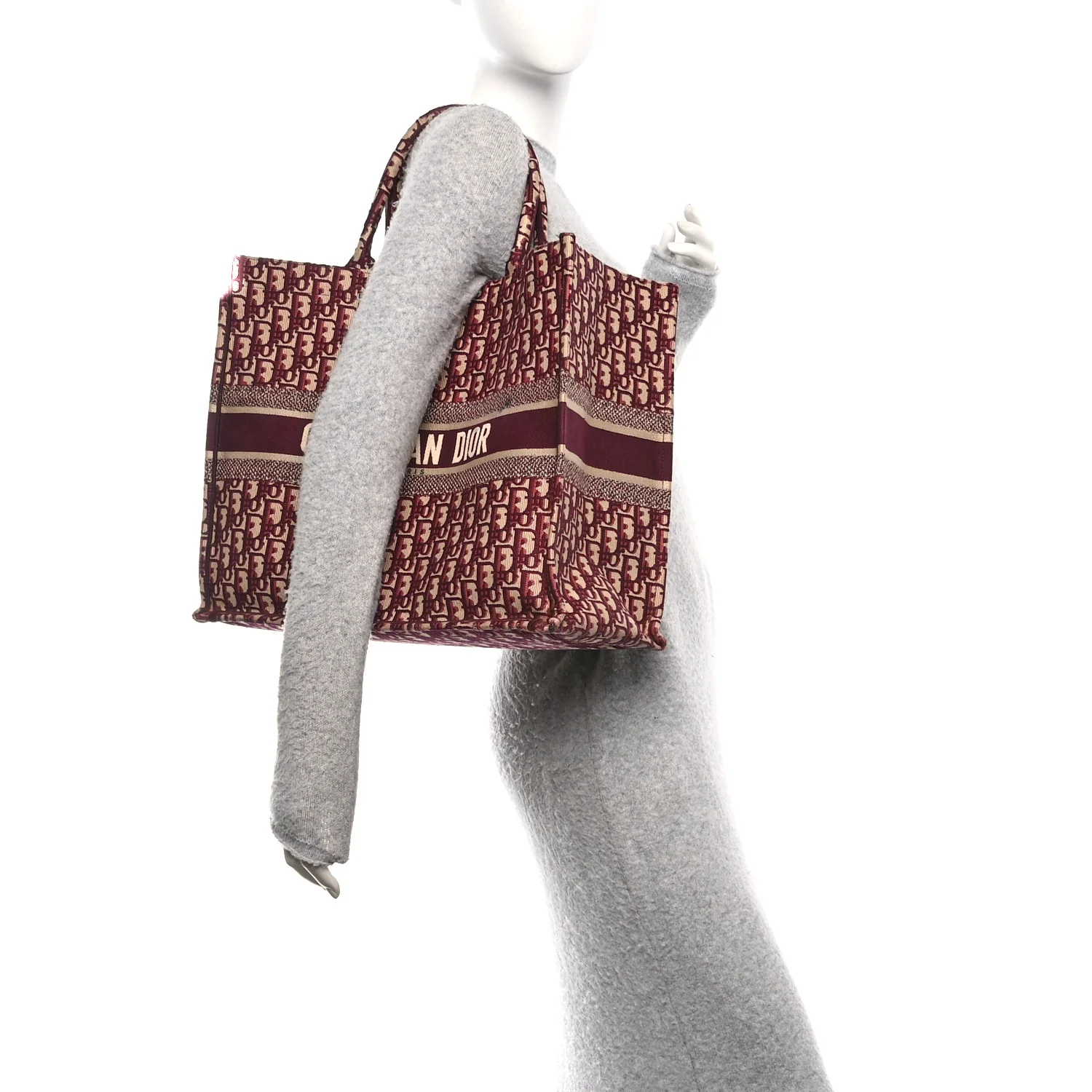 Oblique Large Book Tote Burgundy Multicolor - Image 2
