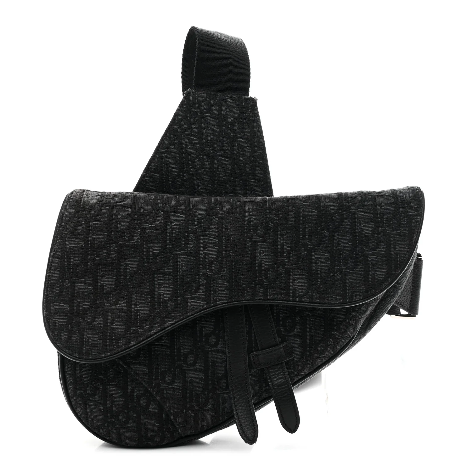 Oblique Mens Saddle Bag Black