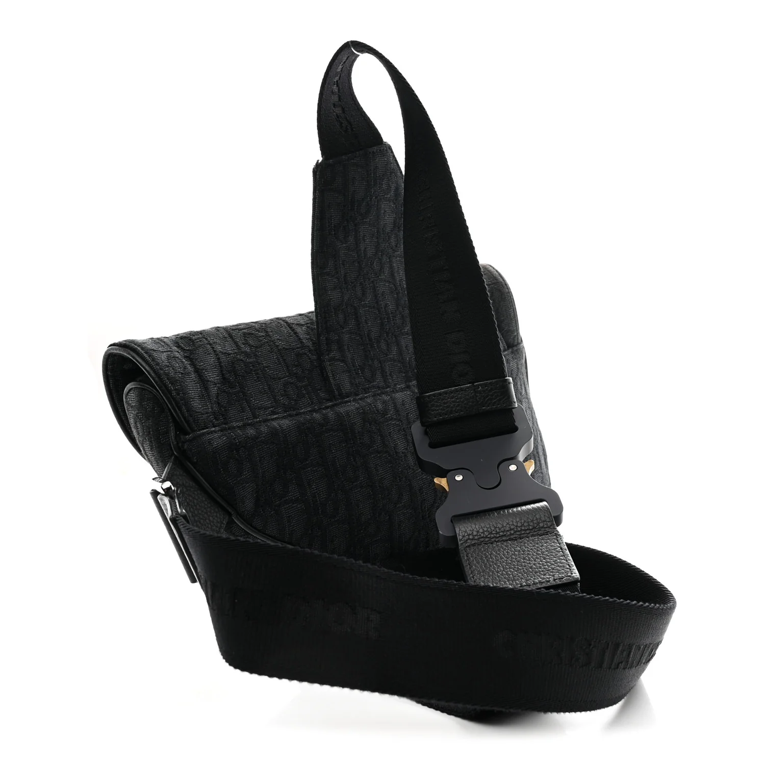 Oblique Mens Saddle Bag Black - Image 5