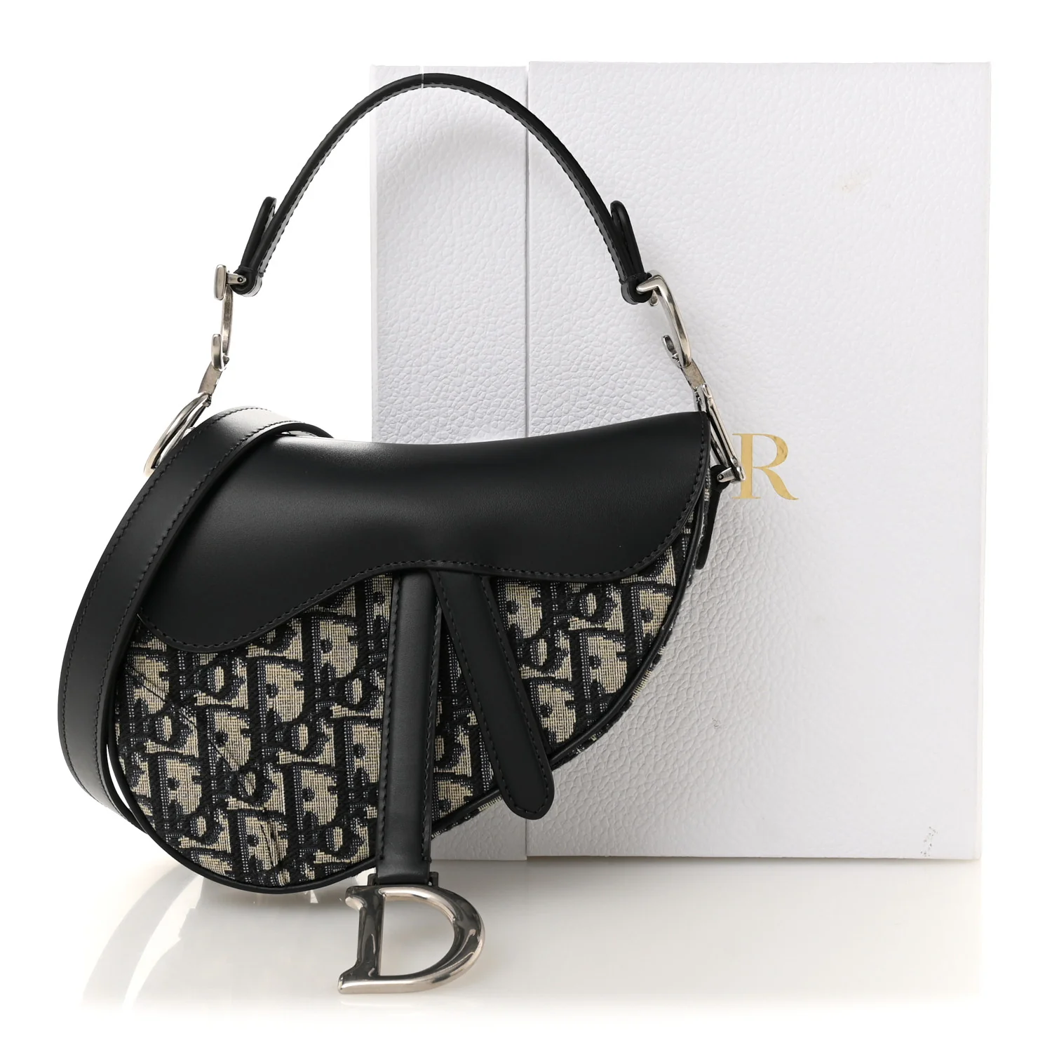 Oblique Mini Saddle Bag With Strap Blue - Image 12