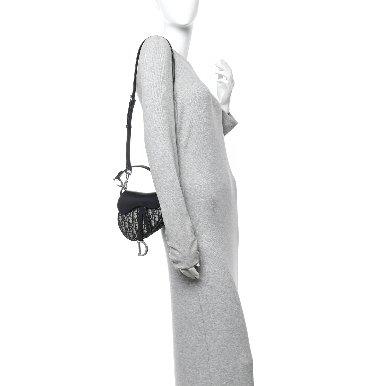 Oblique Mini Saddle Bag With Strap Blue - Image 2