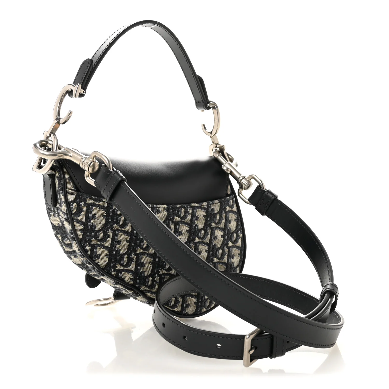 Oblique Mini Saddle Bag With Strap Blue - Image 3