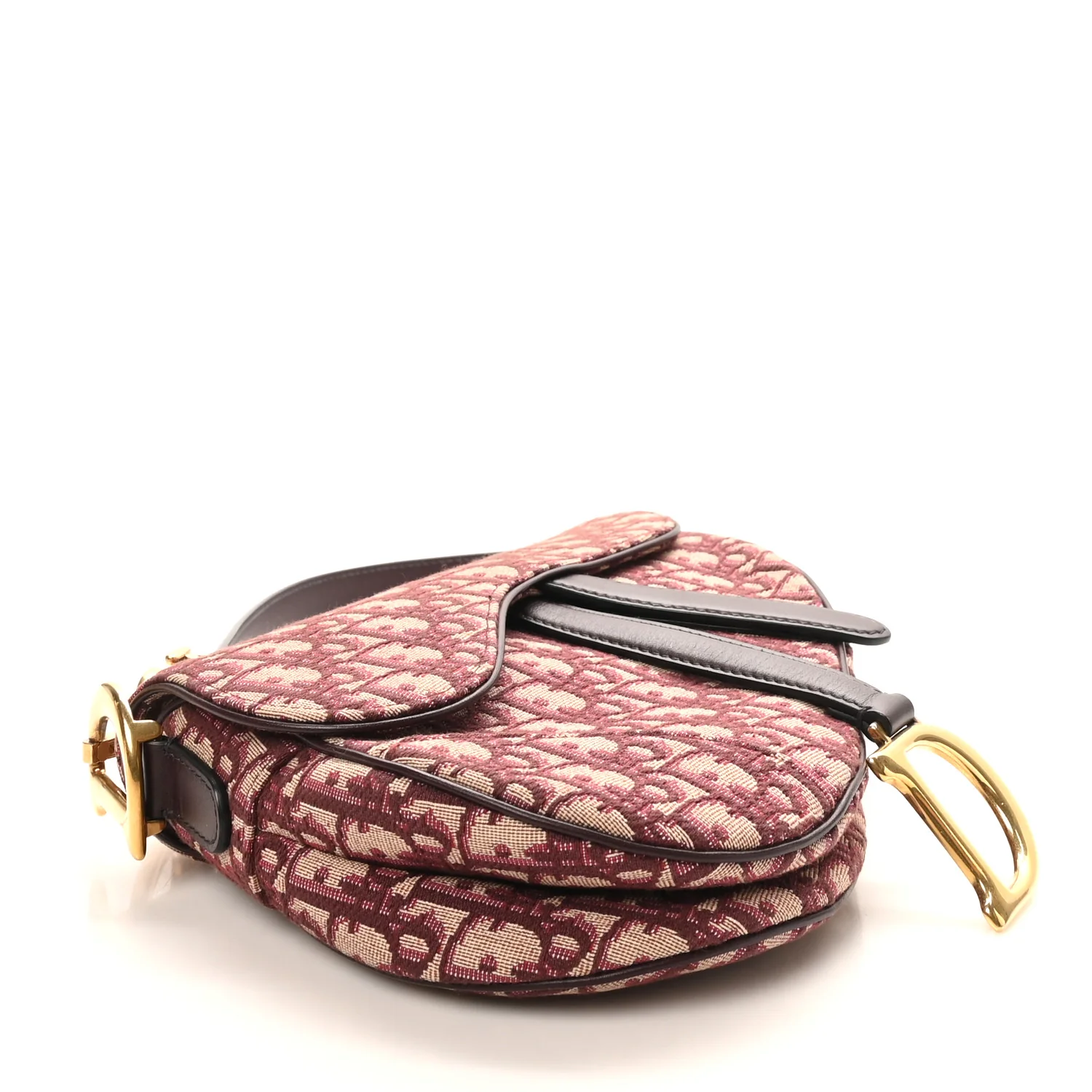 Oblique Saddle Bag Burgundy - Image 4