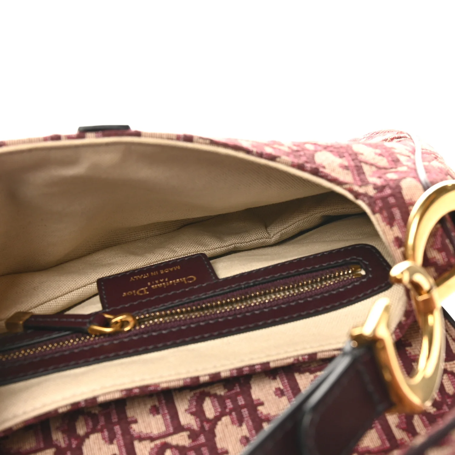 Oblique Saddle Bag Burgundy - Image 5