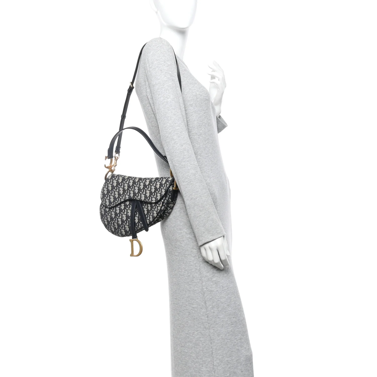 Oblique Saddle Bag With Strap Blue - Image 2