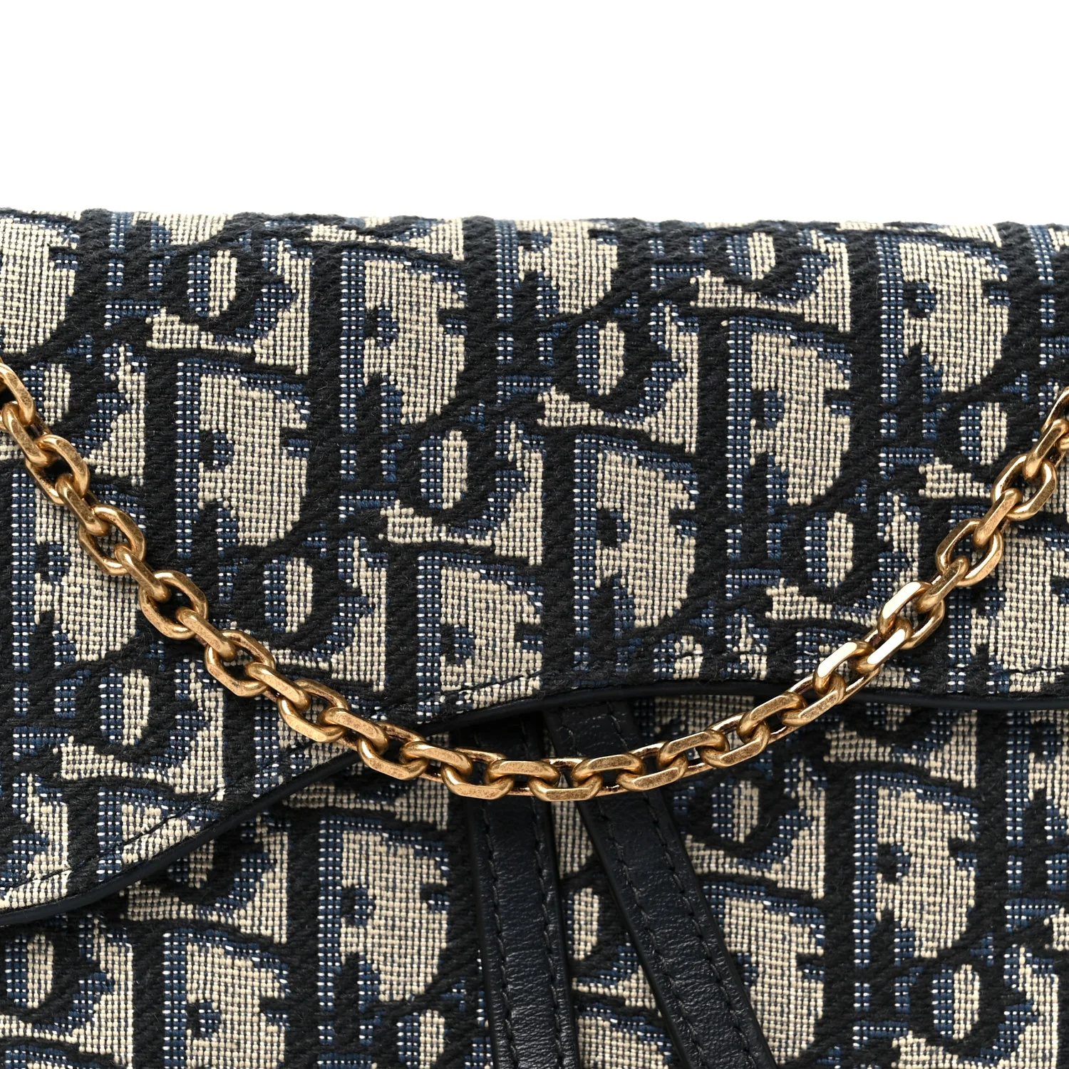 Oblique Saddle Chain Long Wallet Blue - Image 11