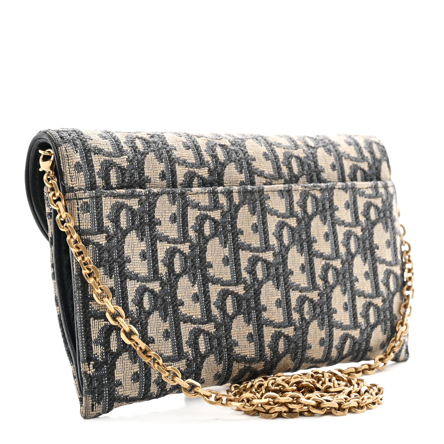 Oblique Saddle Chain Long Wallet Blue - Image 6