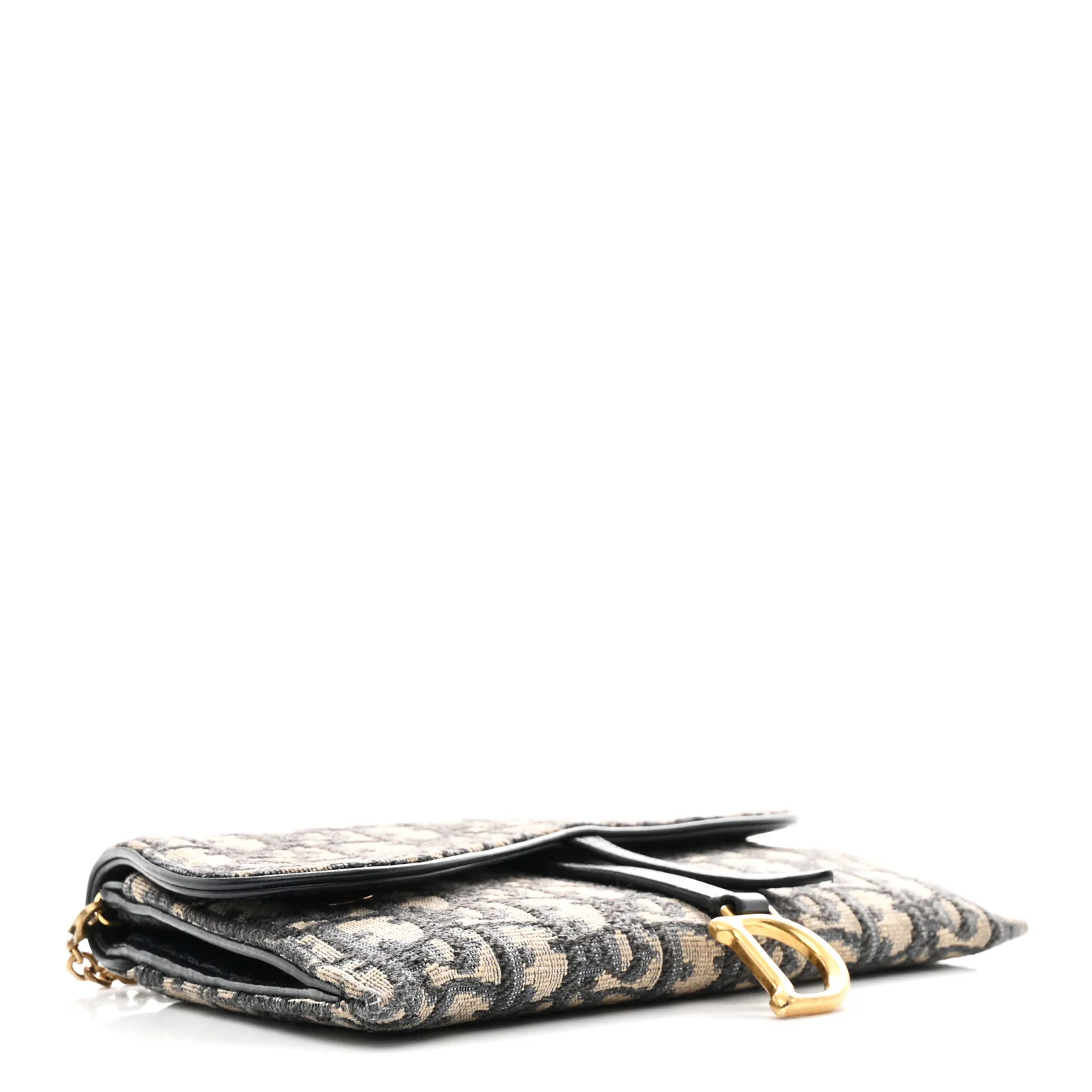 Oblique Saddle Chain Long Wallet Blue - Image 8