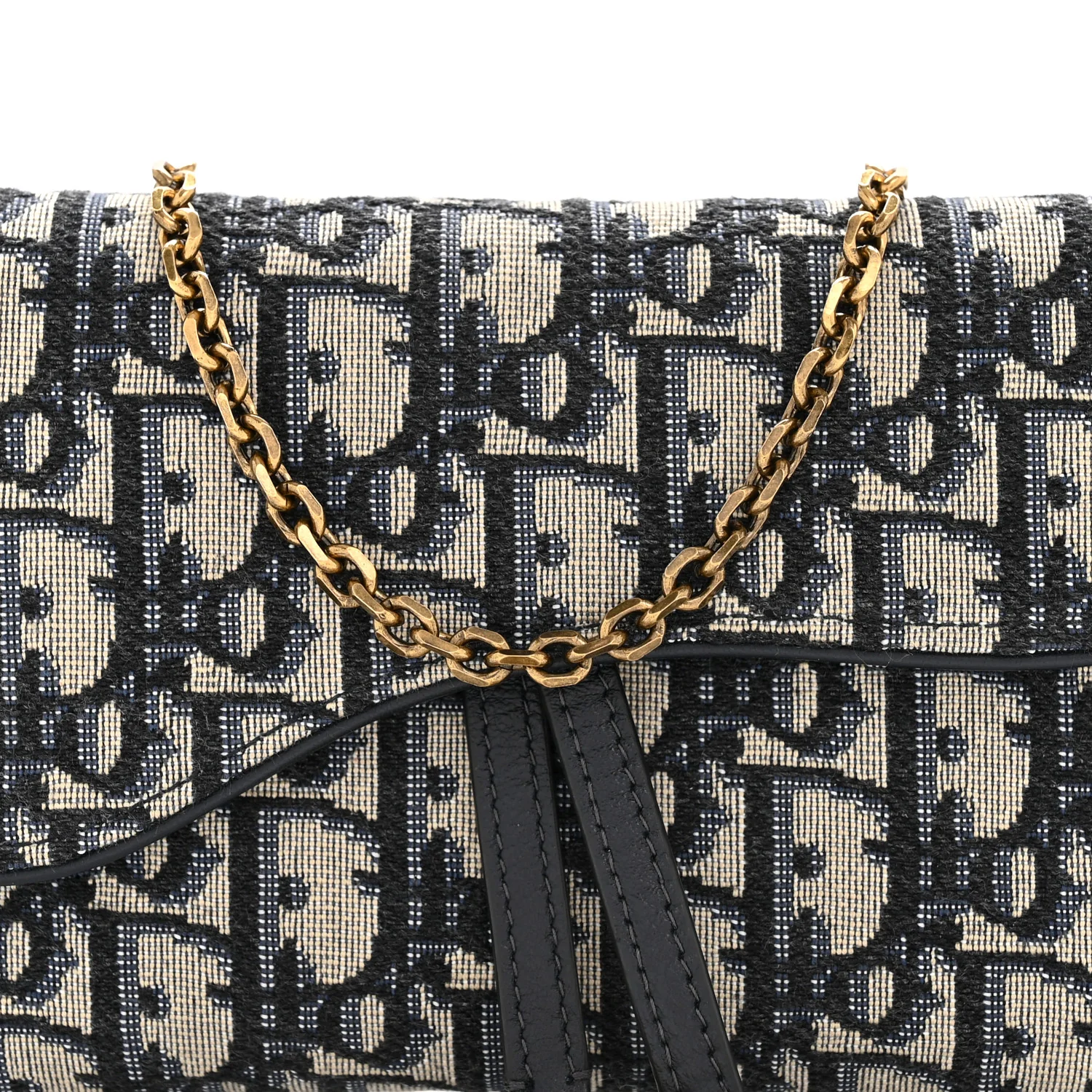 Oblique Saddle Chain Long Wallet Blue - Image 24