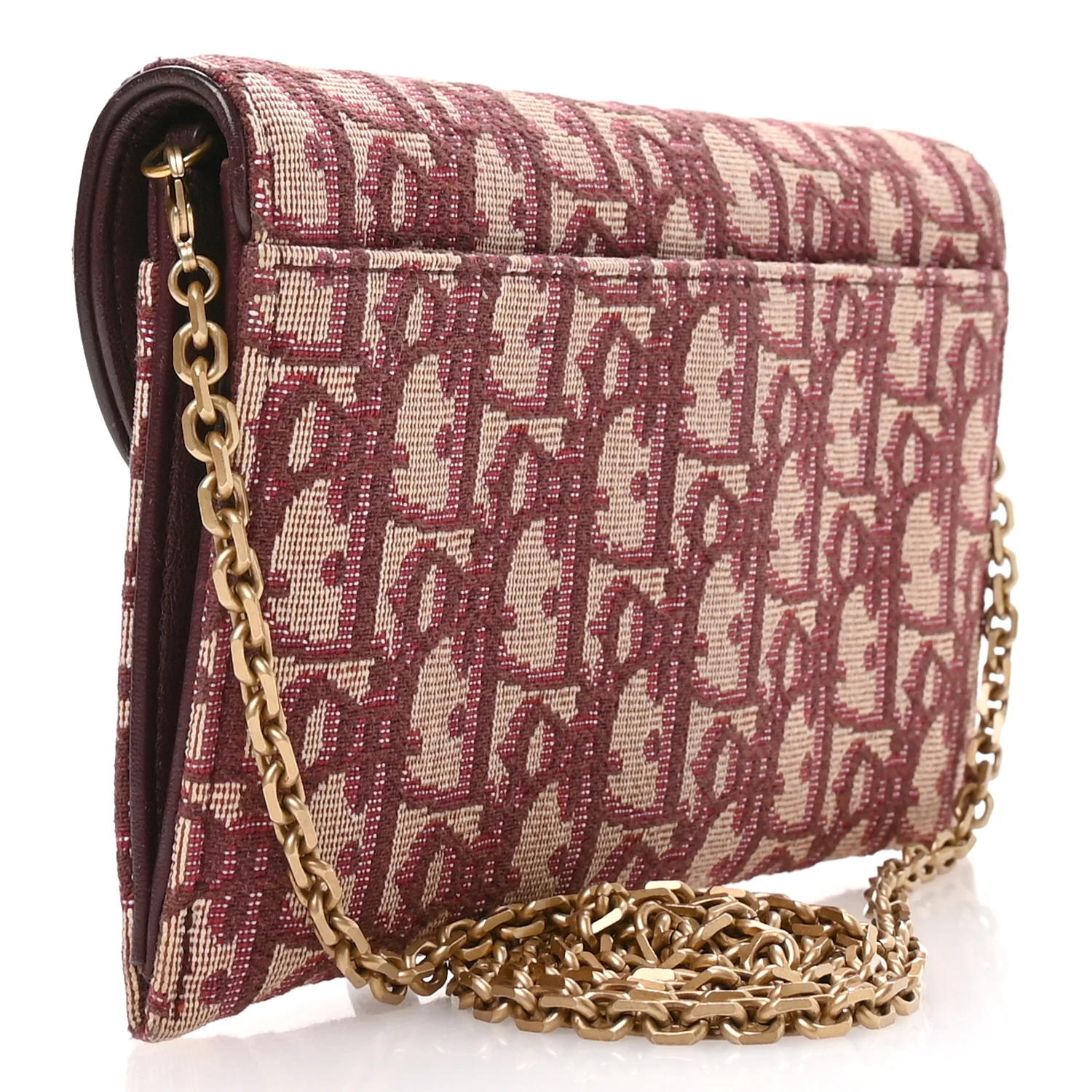 Oblique Saddle Chain Long Wallet Bordeaux - Image 4