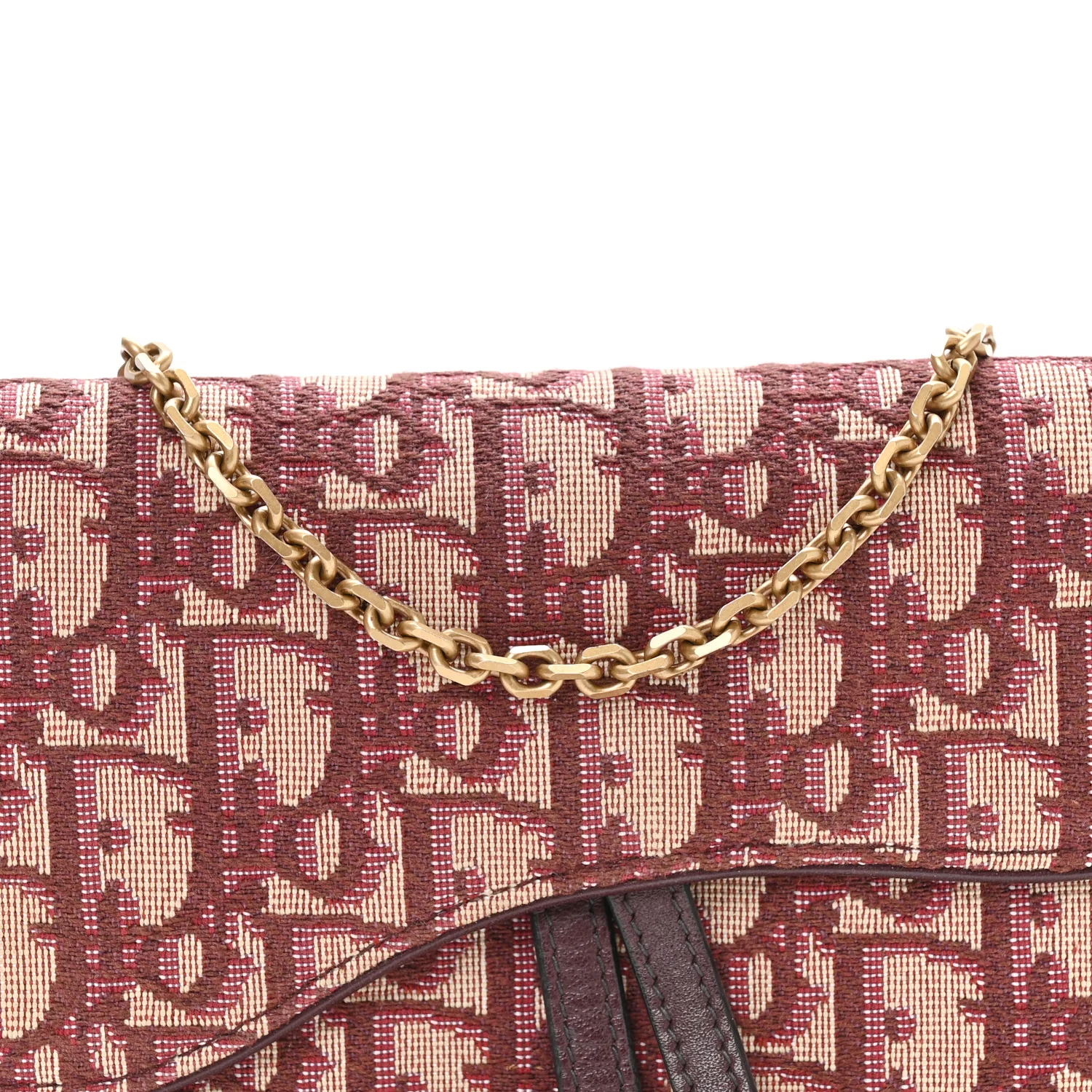 Oblique Saddle Chain Long Wallet Bordeaux - Image 9